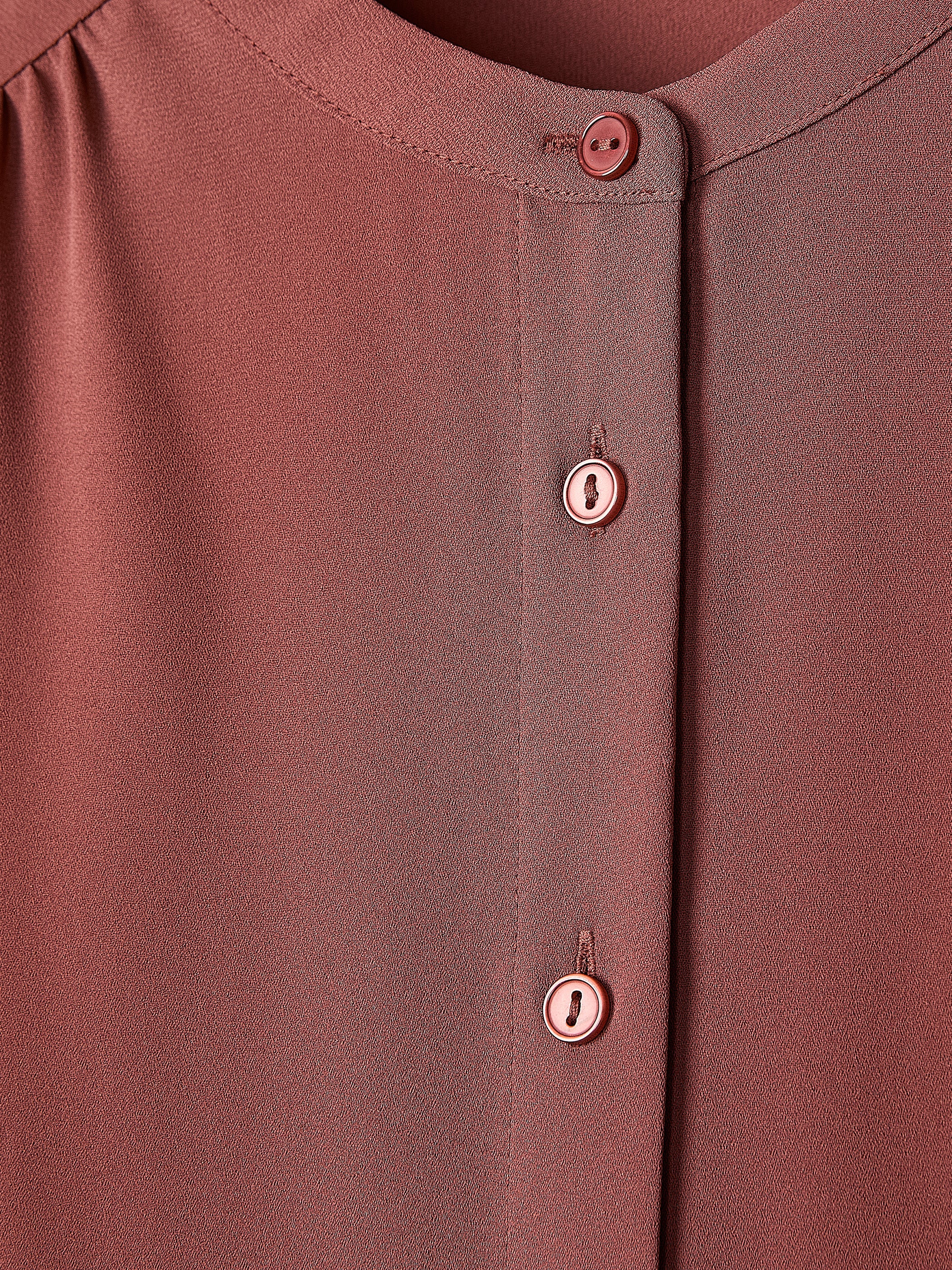 Silky Crepe Long-Sleeve Buttoned-Down Blouse rw&co Exclusive Sale Price