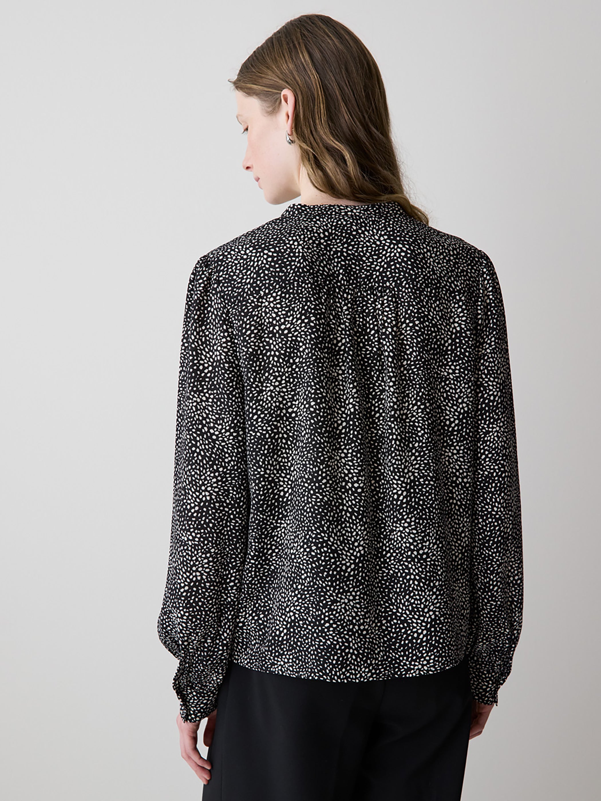 Silky Crepe Long-Sleeve Buttoned-Down Blouse rw&co Exclusive Sale Price