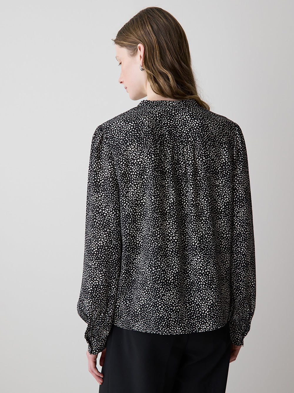 Silky Crepe Long-Sleeve Buttoned-Down Blouse rw&co Exclusive Sale Price