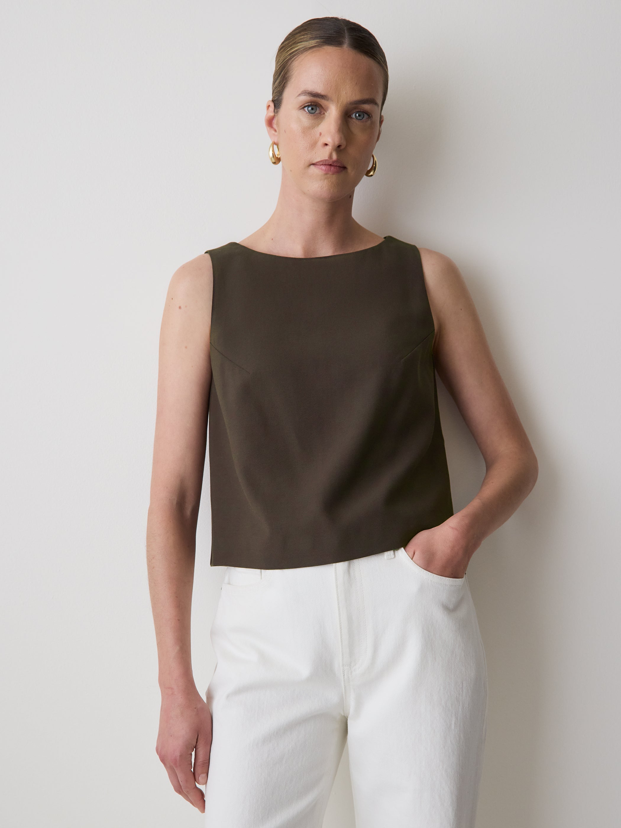 Crew-Neck Cami with Wrap Back rw&co Exclusive Sale Price