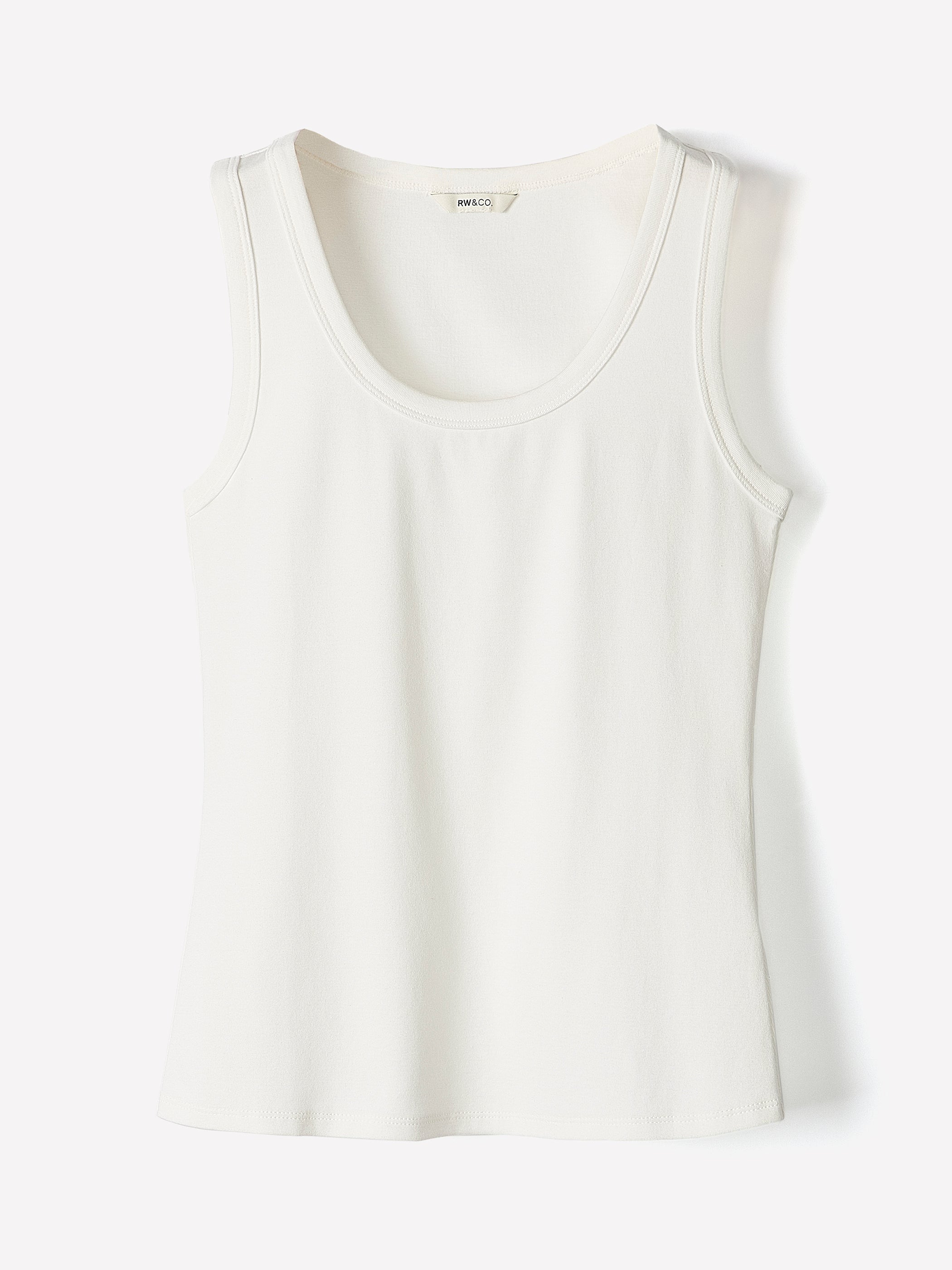 Scoop-Neck Ribbed Tank rw&co Special Offer