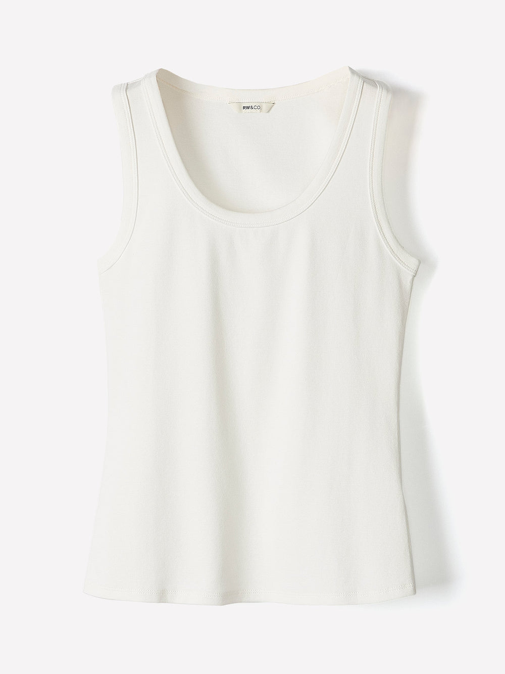 Scoop-Neck Ribbed Tank rw&co Special Offer