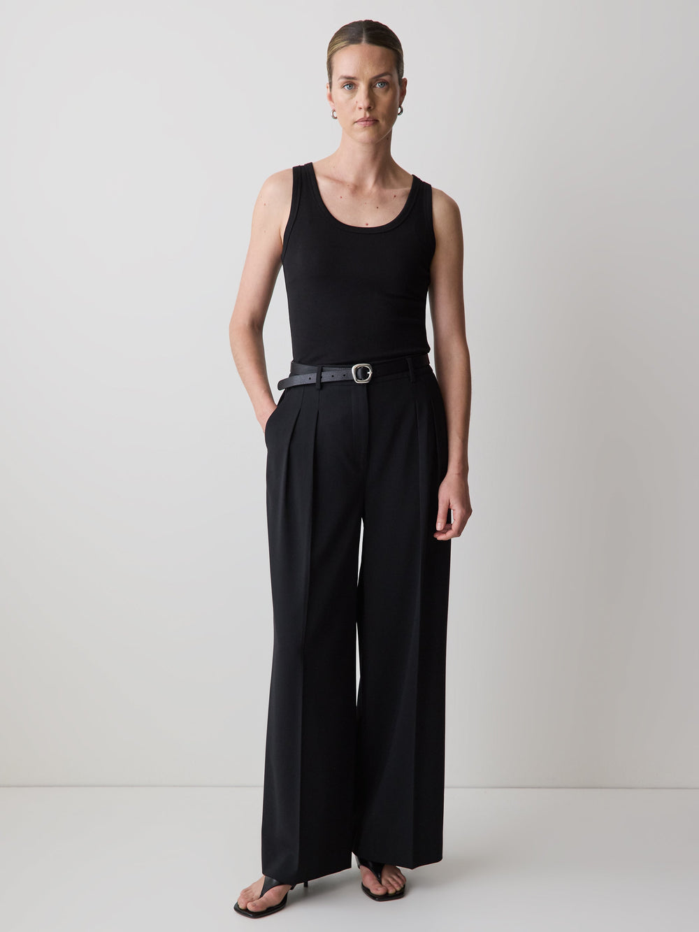 Scoop-Neck Ribbed Tank rw&co Special Offer