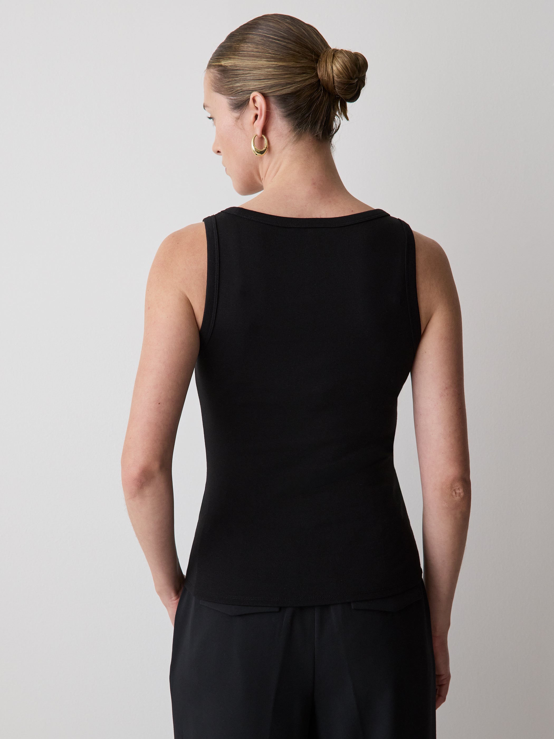 Scoop-Neck Ribbed Tank rw&co Special Offer