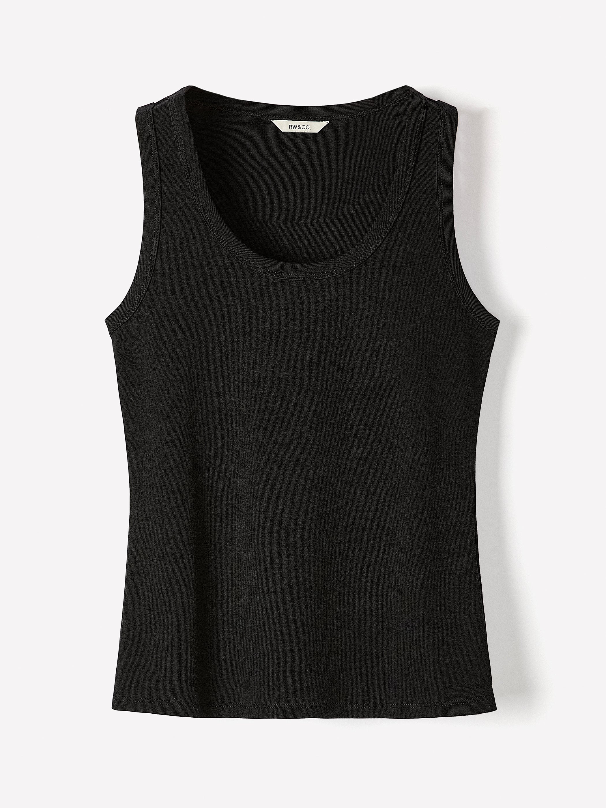 Scoop-Neck Ribbed Tank rw&co Special Offer