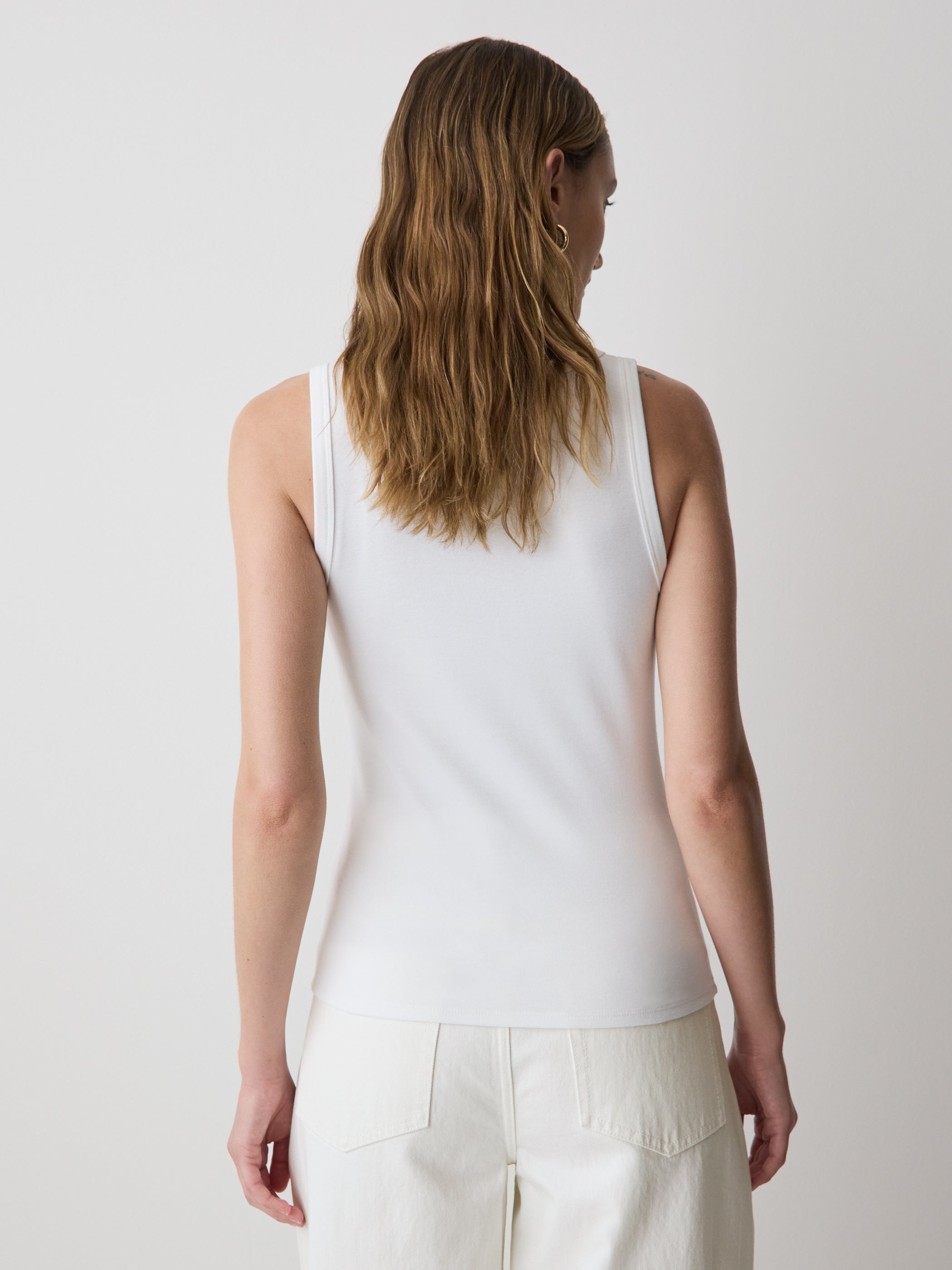 Scoop-Neck Ribbed Tank rw&co Special Offer