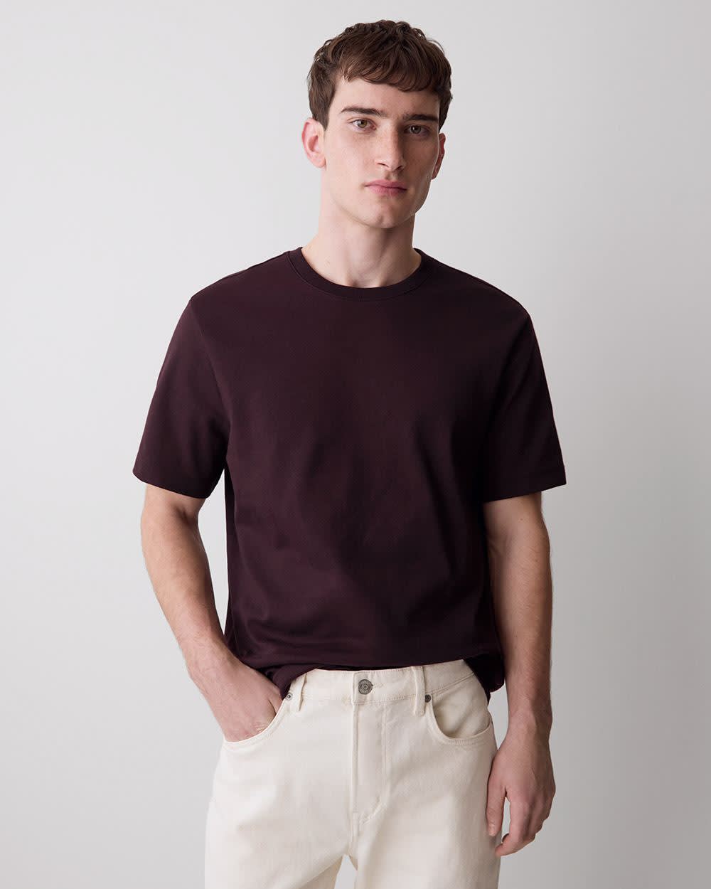 Solid Short-Sleeve Crew-Neck Tee rw&co Exclusive Sale Price