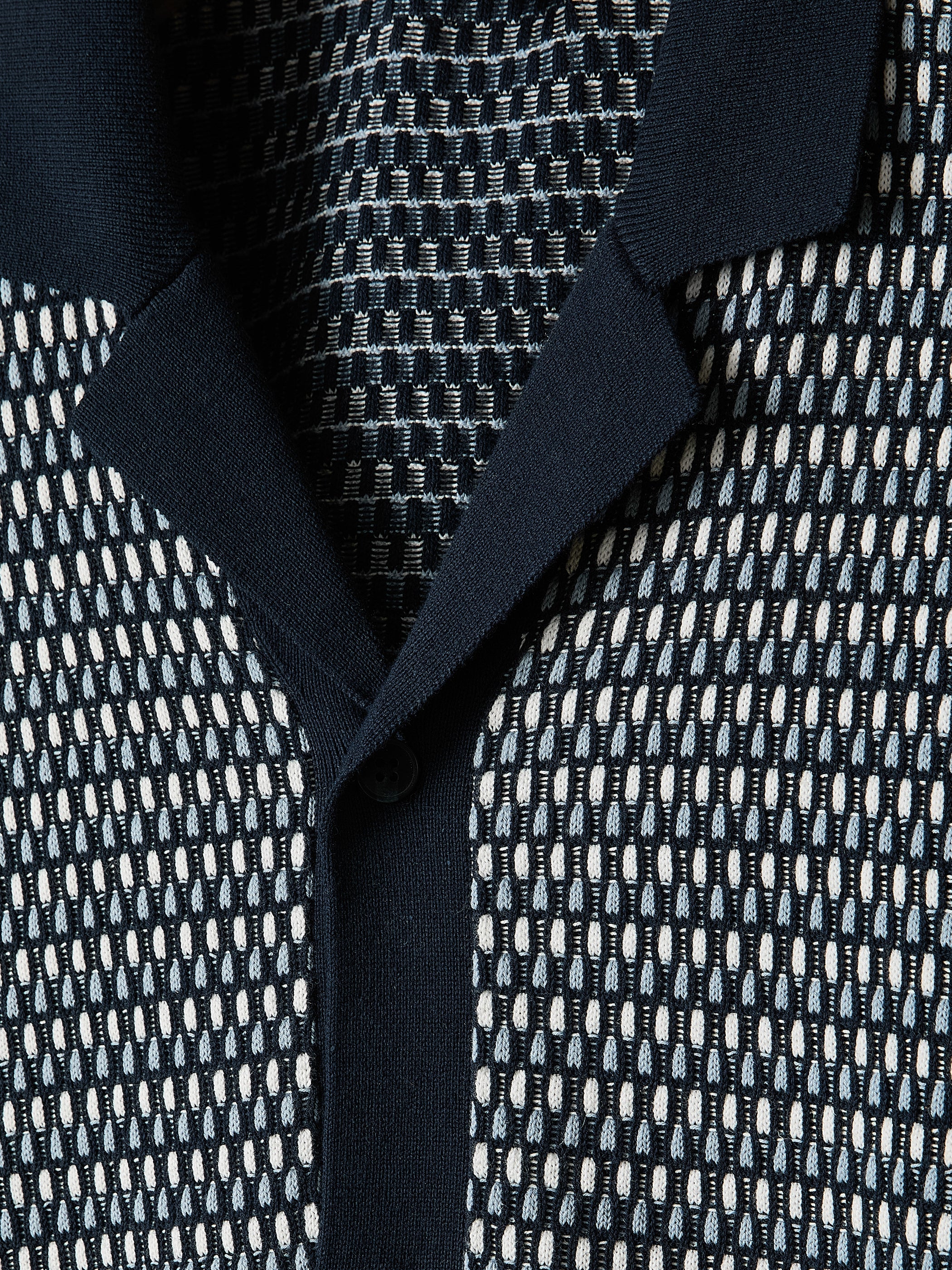 Striped Short-Sleeve Shirt Sweater with Camp Collar rw&co Special Offer