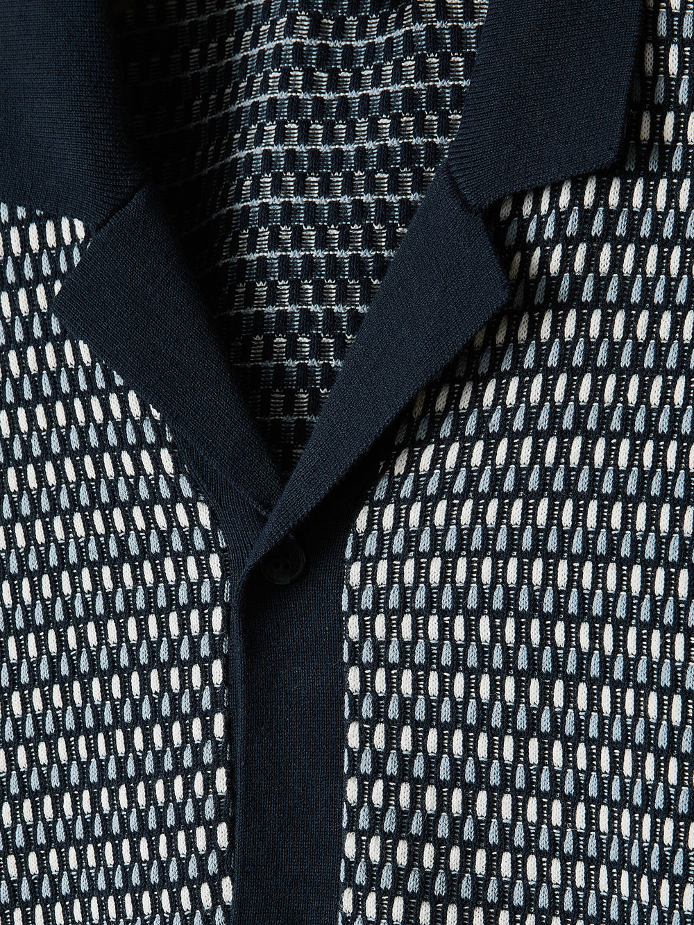 Striped Short-Sleeve Shirt Sweater with Camp Collar rw&co Special Offer