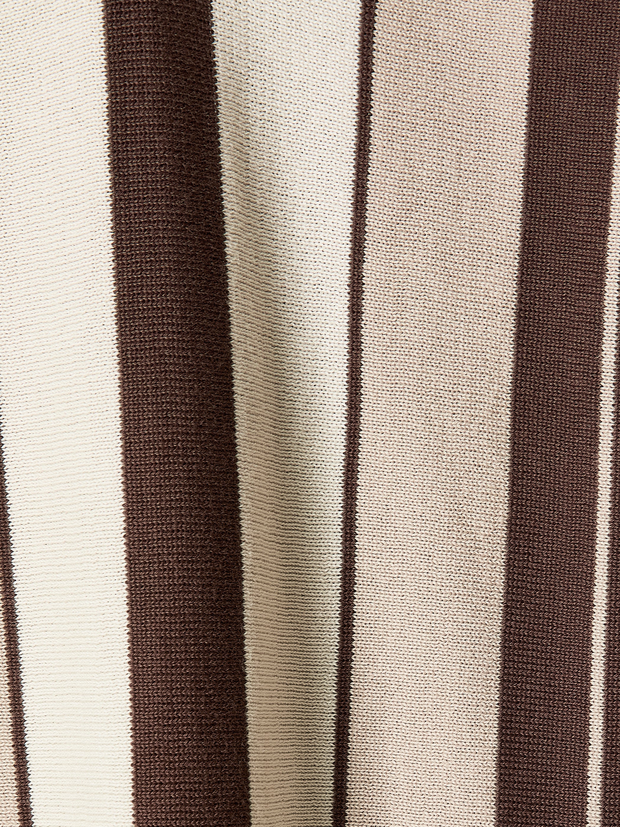 Striped Short-Sleeve Sweater with Johnny Collar rw&co On Sale