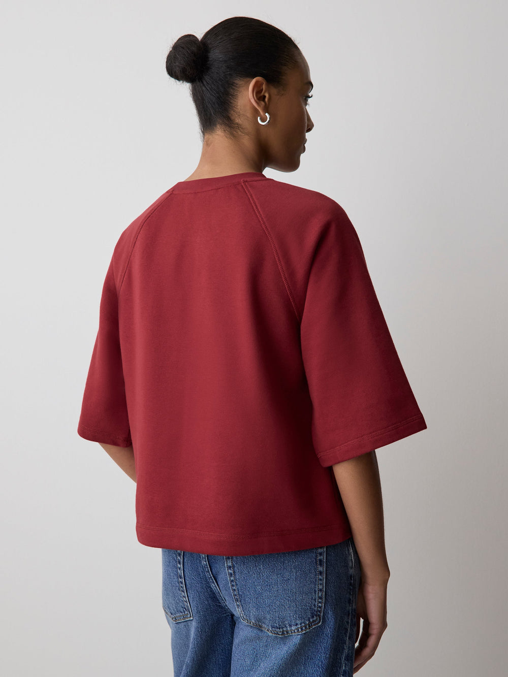 Short-Raglan-Sleeve Crew-Neck French Terry Top rw&co Special Promo Price