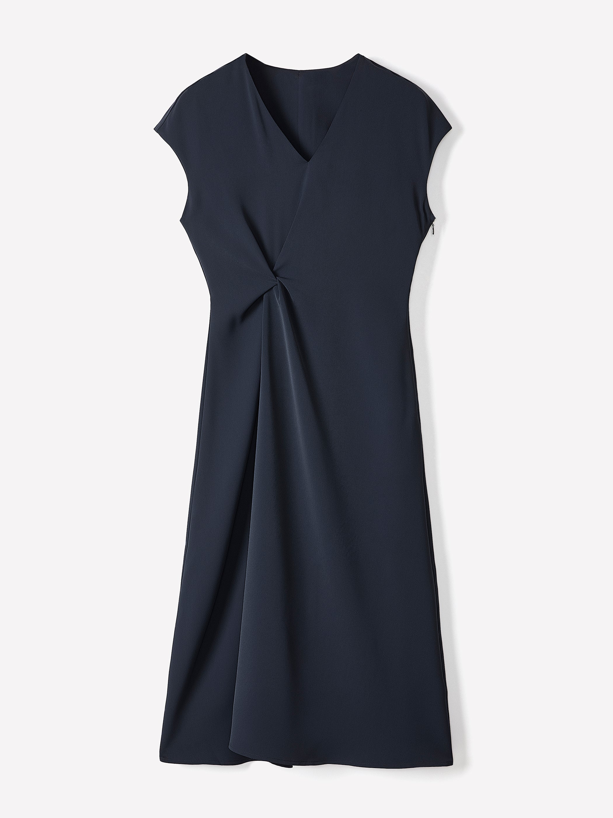 Extended-Sleeve V-Neck Twill Midi Dress rw&co Exclusive Sale Price