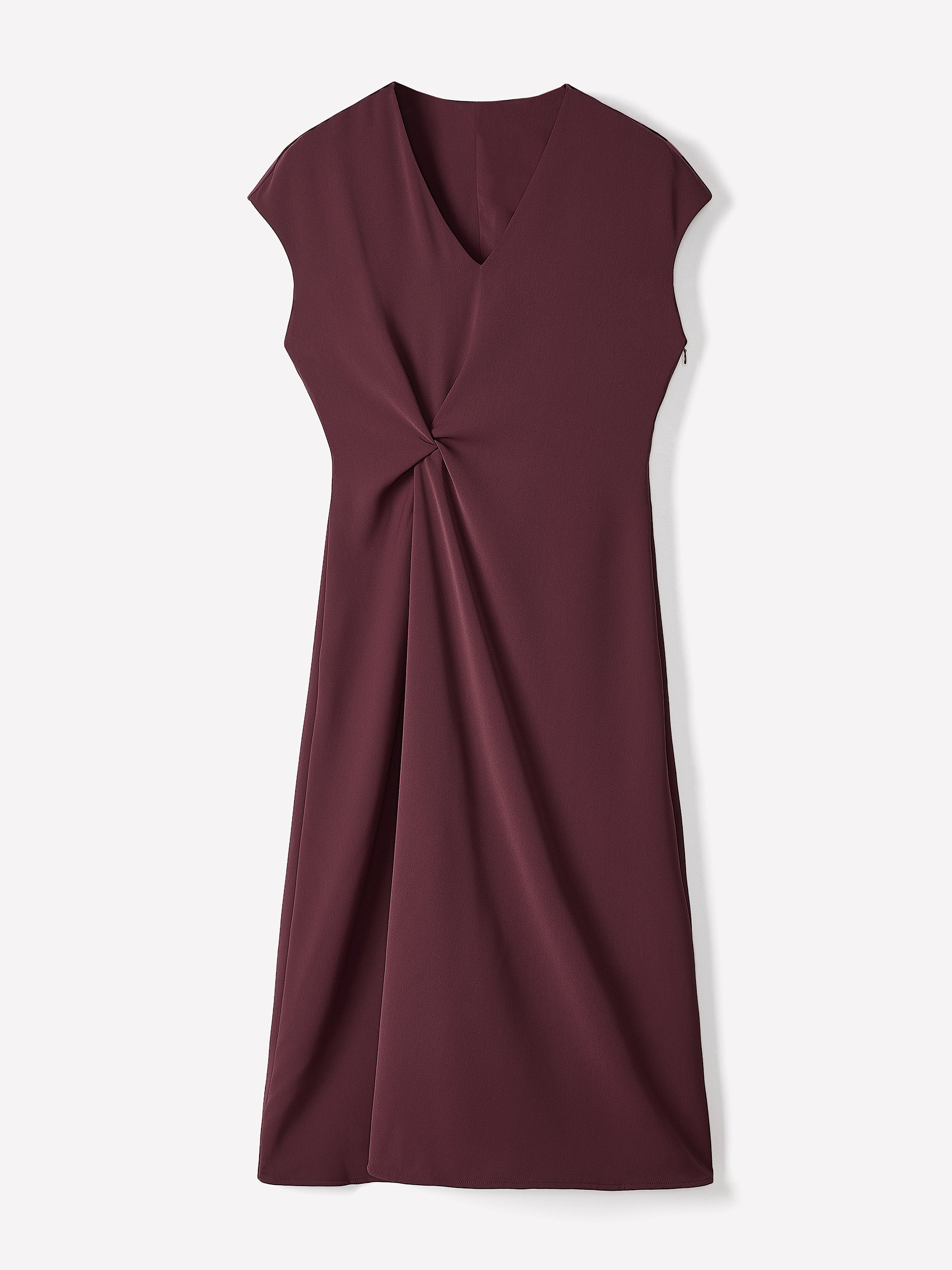Extended-Sleeve V-Neck Twill Midi Dress rw&co Exclusive Sale Price