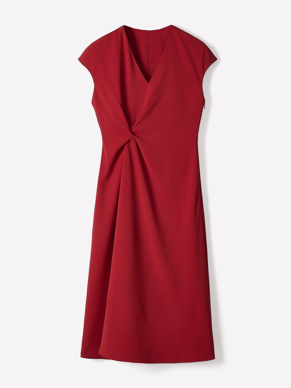 Extended-Sleeve V-Neck Twill Midi Dress rw&co Exclusive Sale Price