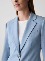 Light Blue Two-Button Fitted Blazer rw&co On Sale