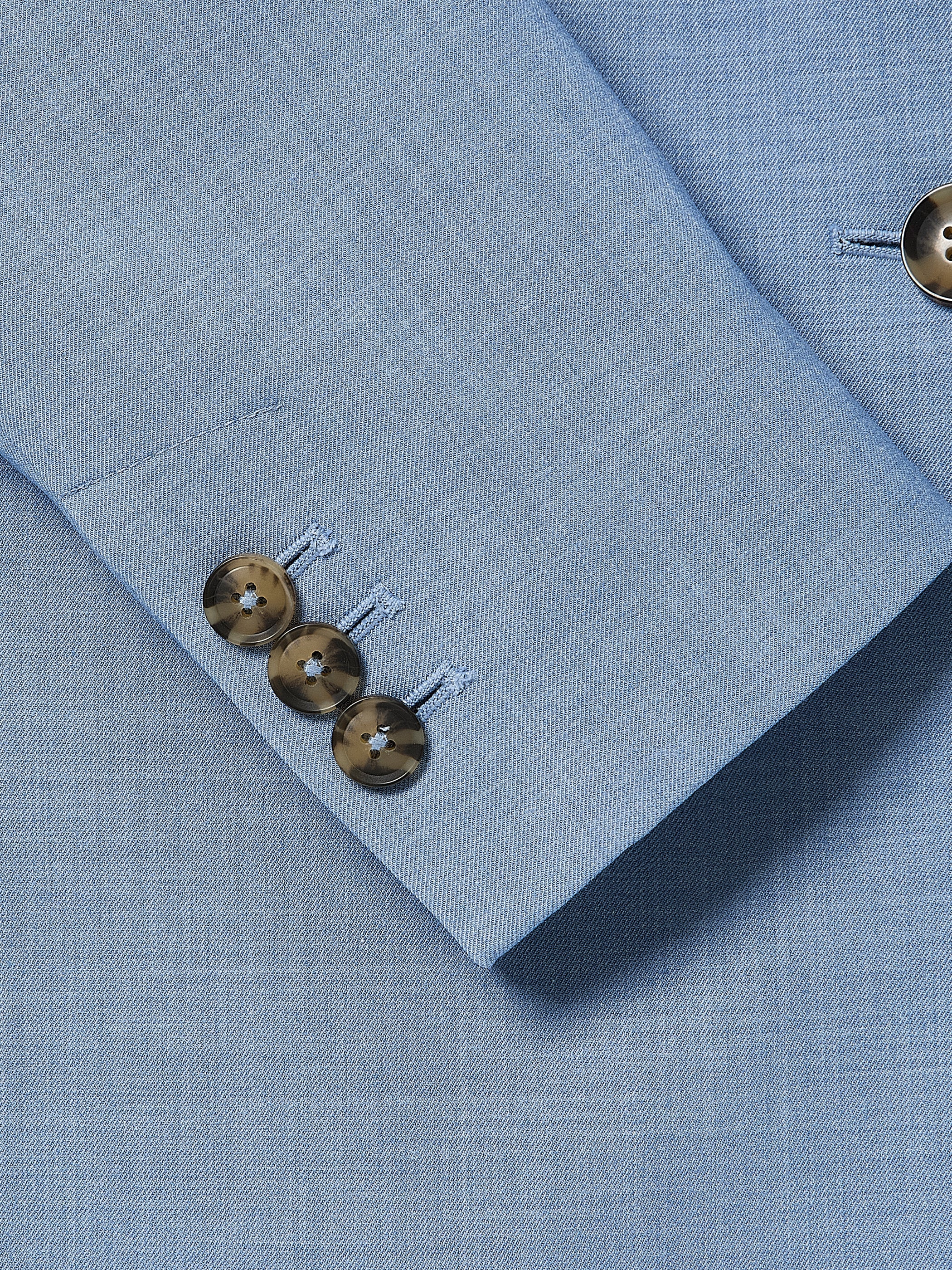 Light Blue Two-Button Fitted Blazer rw&co On Sale