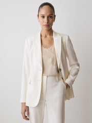Linen-Blend Blazer rw&co Exclusive Sale Price