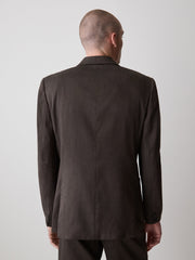 Slim-Fit Brown Linen-Blend Blazer rw&co Great Value Deal