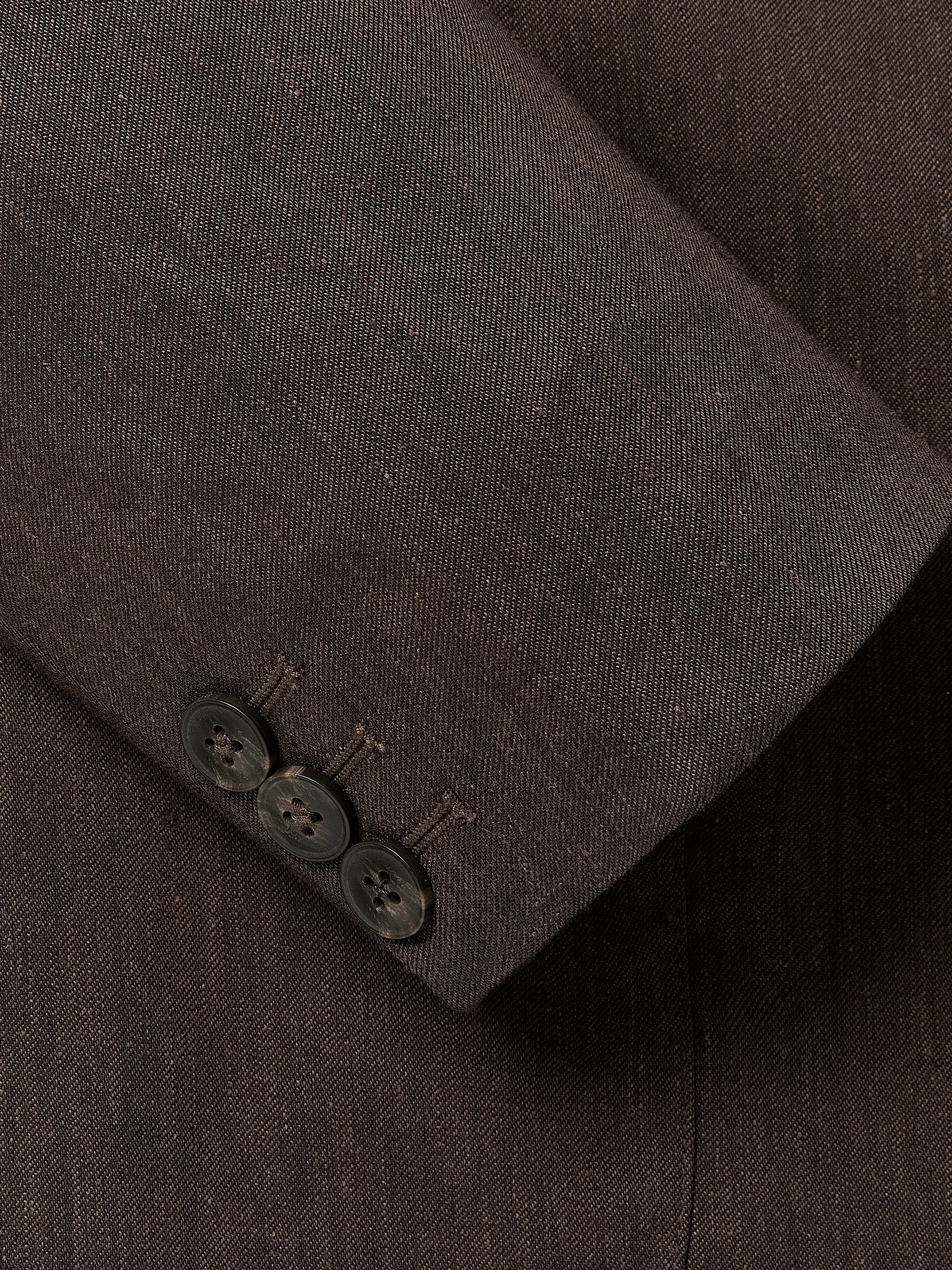 Slim-Fit Brown Linen-Blend Blazer rw&co Great Value Deal