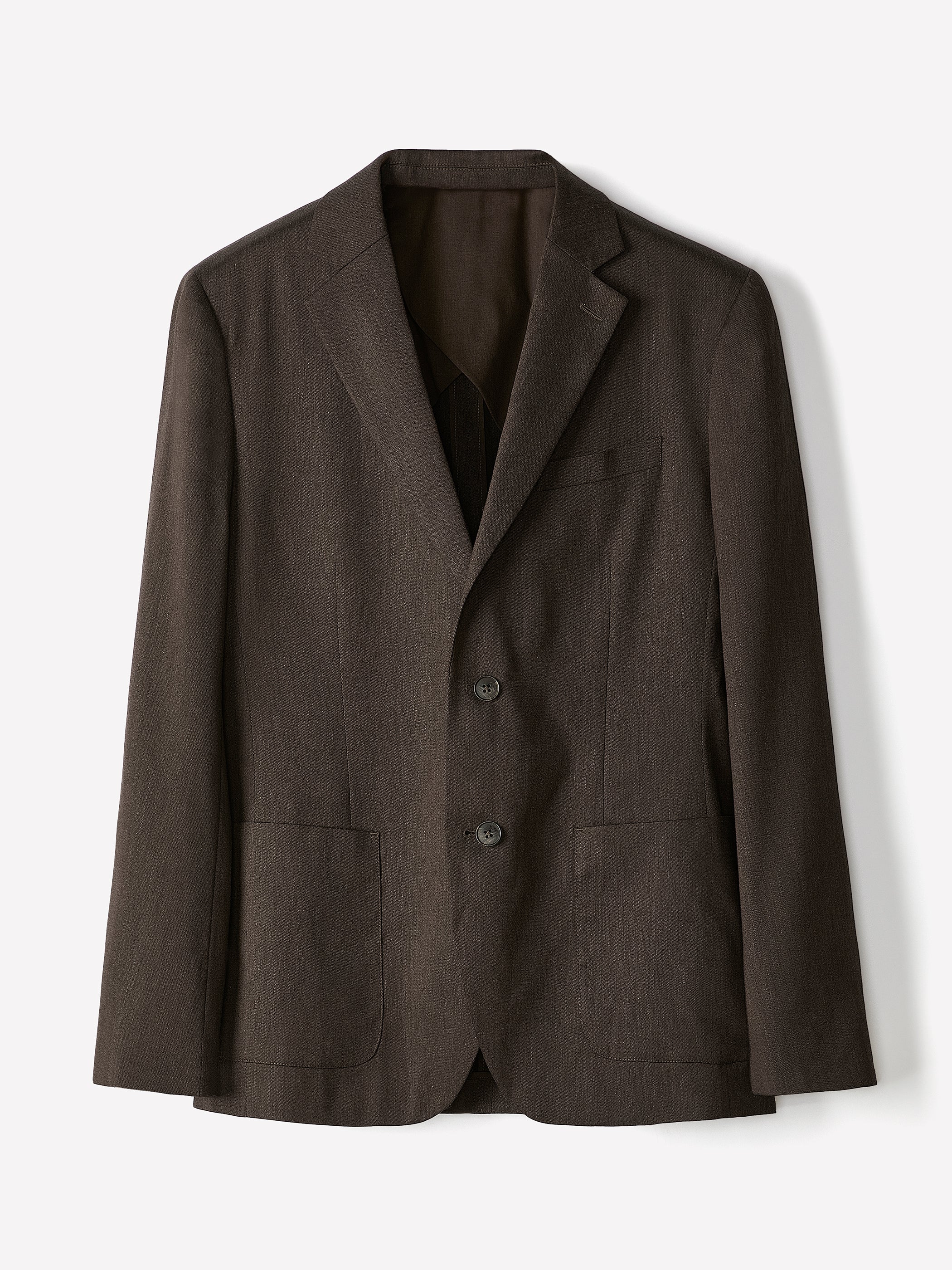 Slim-Fit Brown Linen-Blend Blazer rw&co Great Value Deal