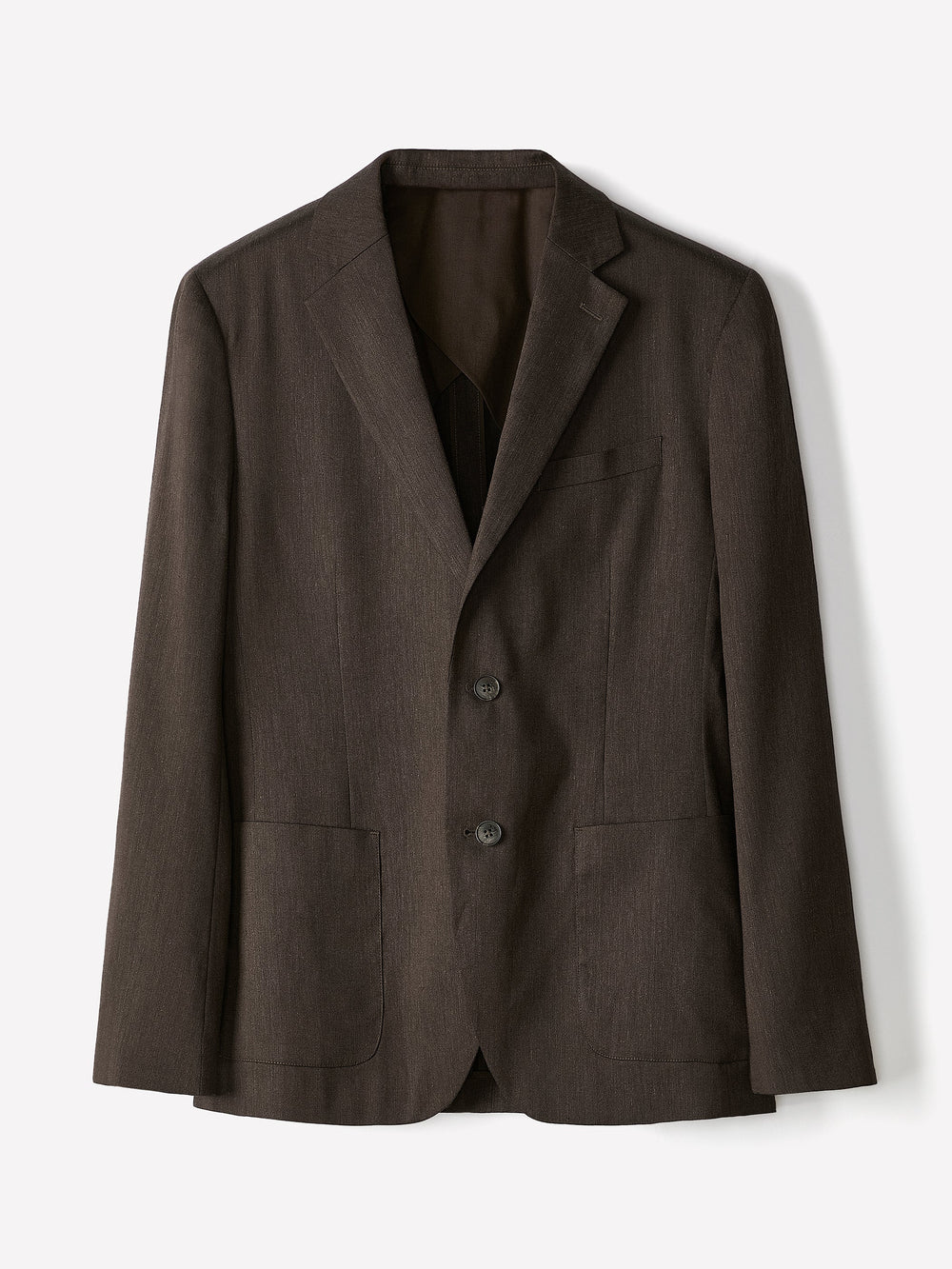 Slim-Fit Brown Linen-Blend Blazer rw&co Great Value Deal