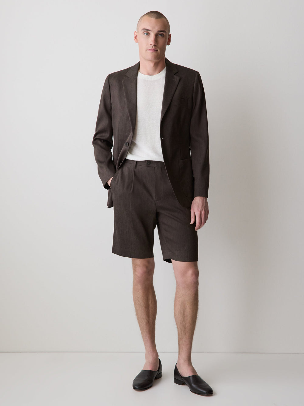 Linen-Blend Pleated Shorts rw&co Special Promo Price
