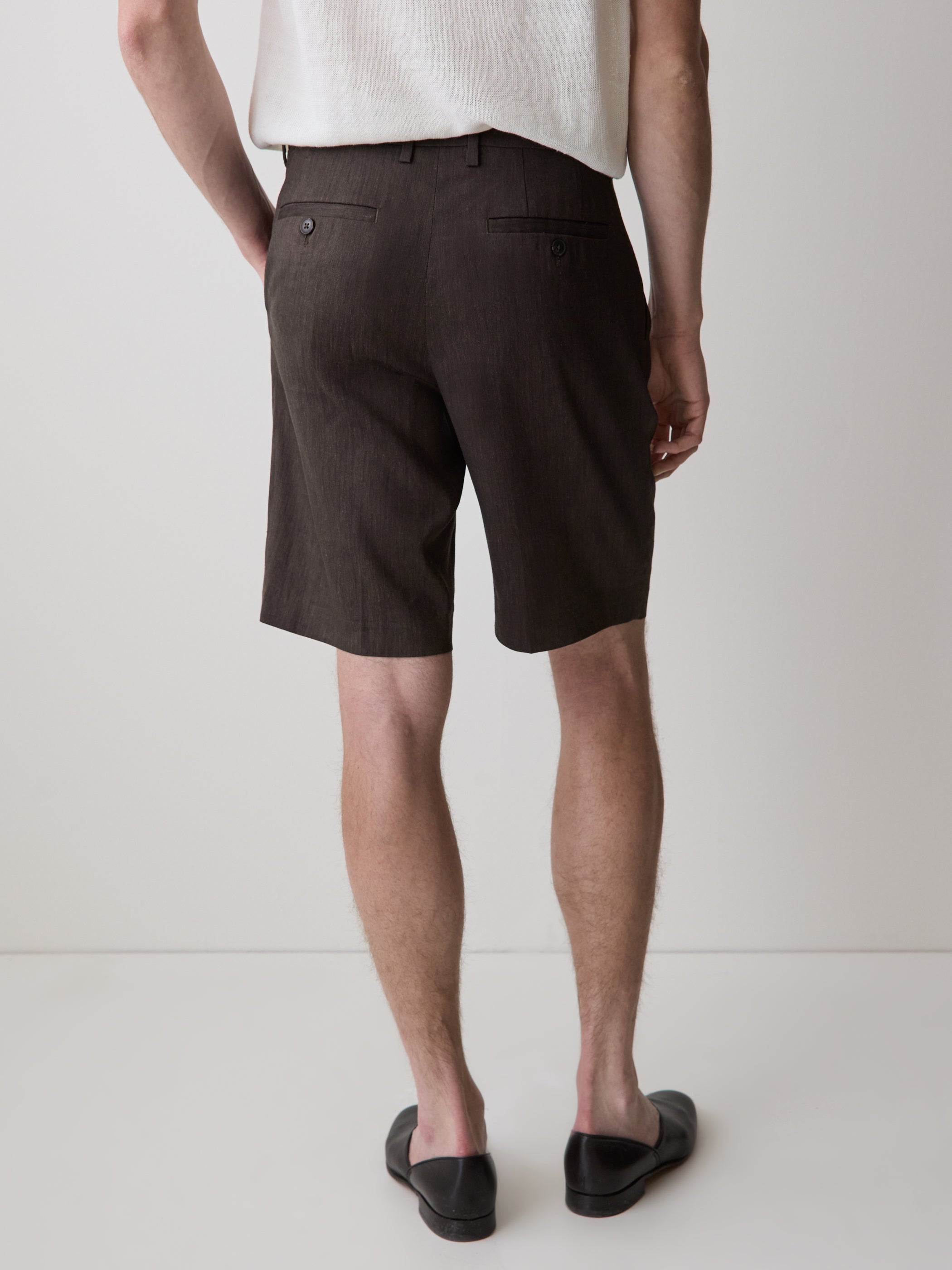 Linen-Blend Pleated Shorts rw&co Special Promo Price