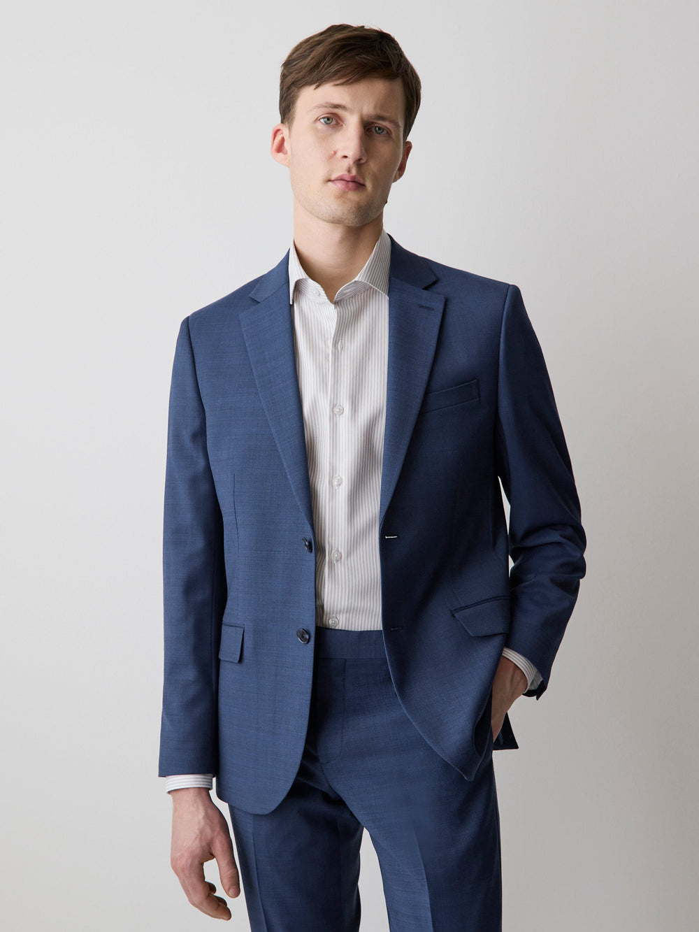 Blue Slim Fit Wool Suit Blazer rw&co Special Promo Price