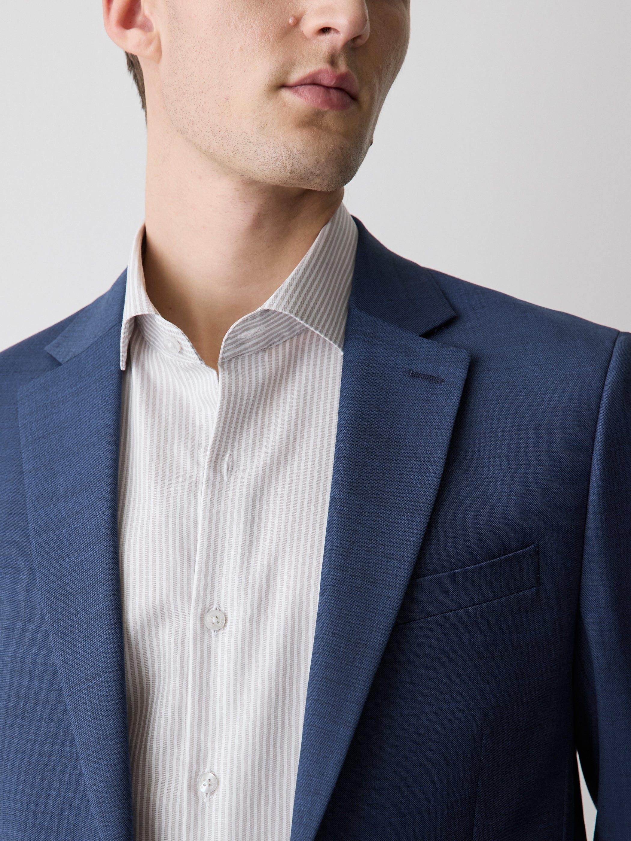 Blue Slim Fit Wool Suit Blazer rw&co Special Promo Price