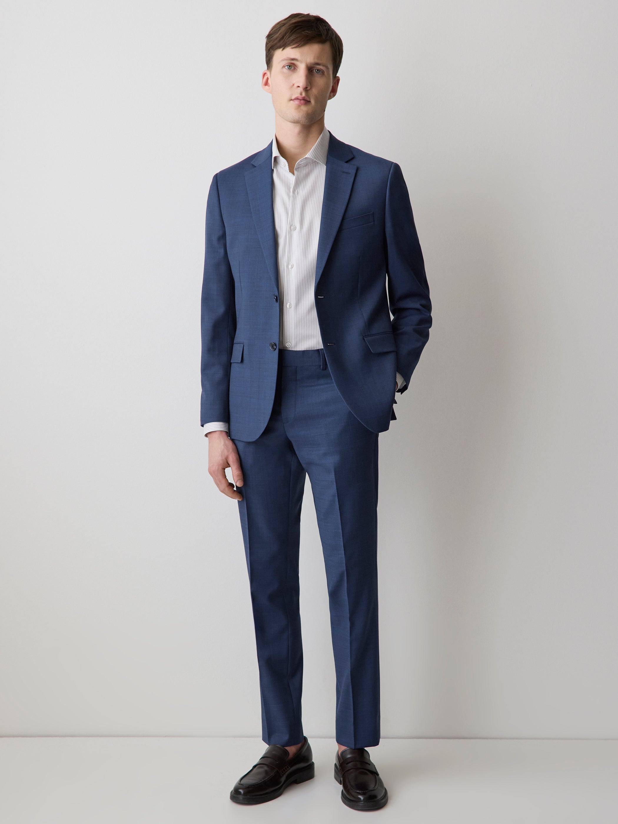 Blue Slim Fit Wool Suit Pant rw&co Great Value Deal