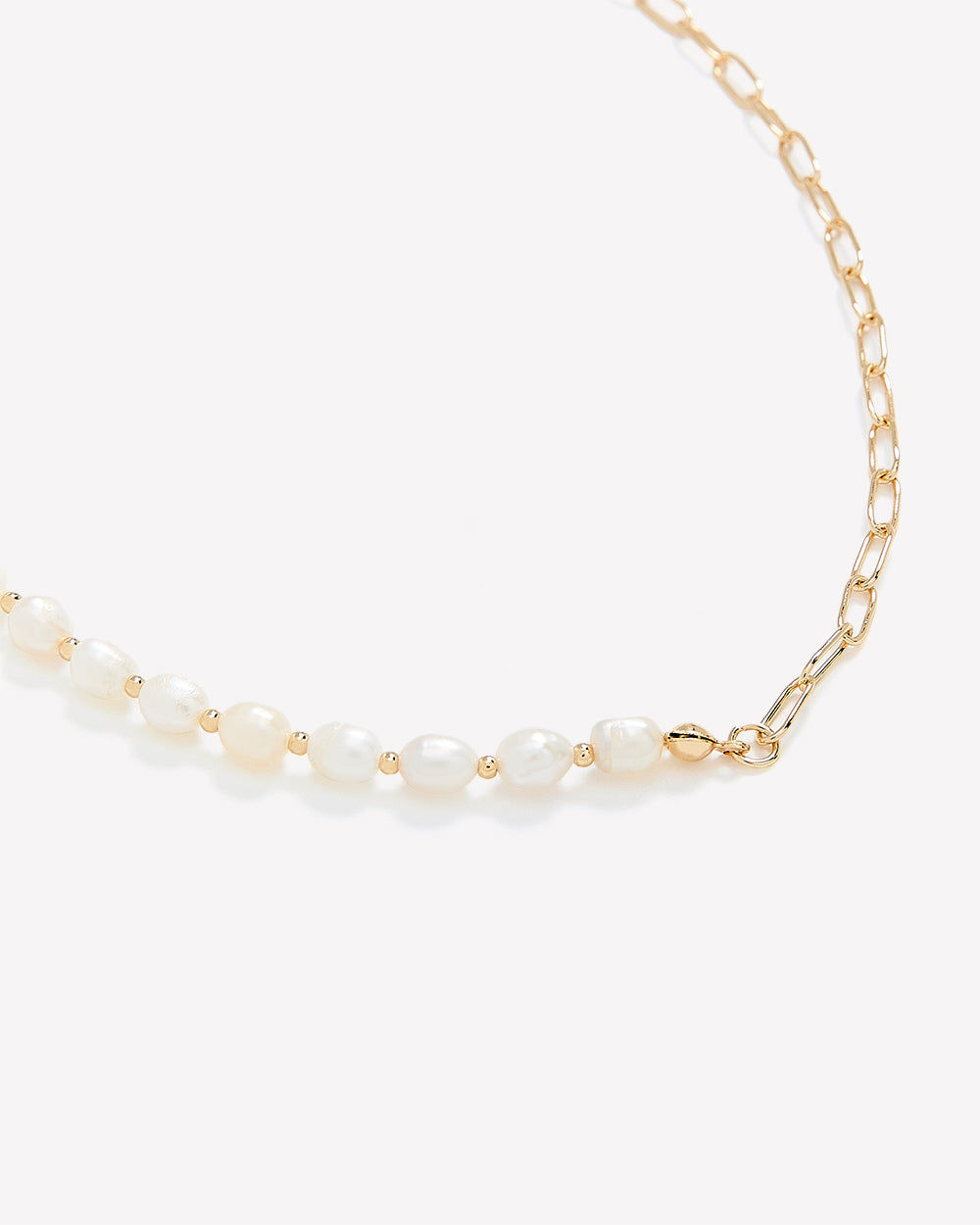 Half-Pearl Necklace rw&co Limited Time Discount
