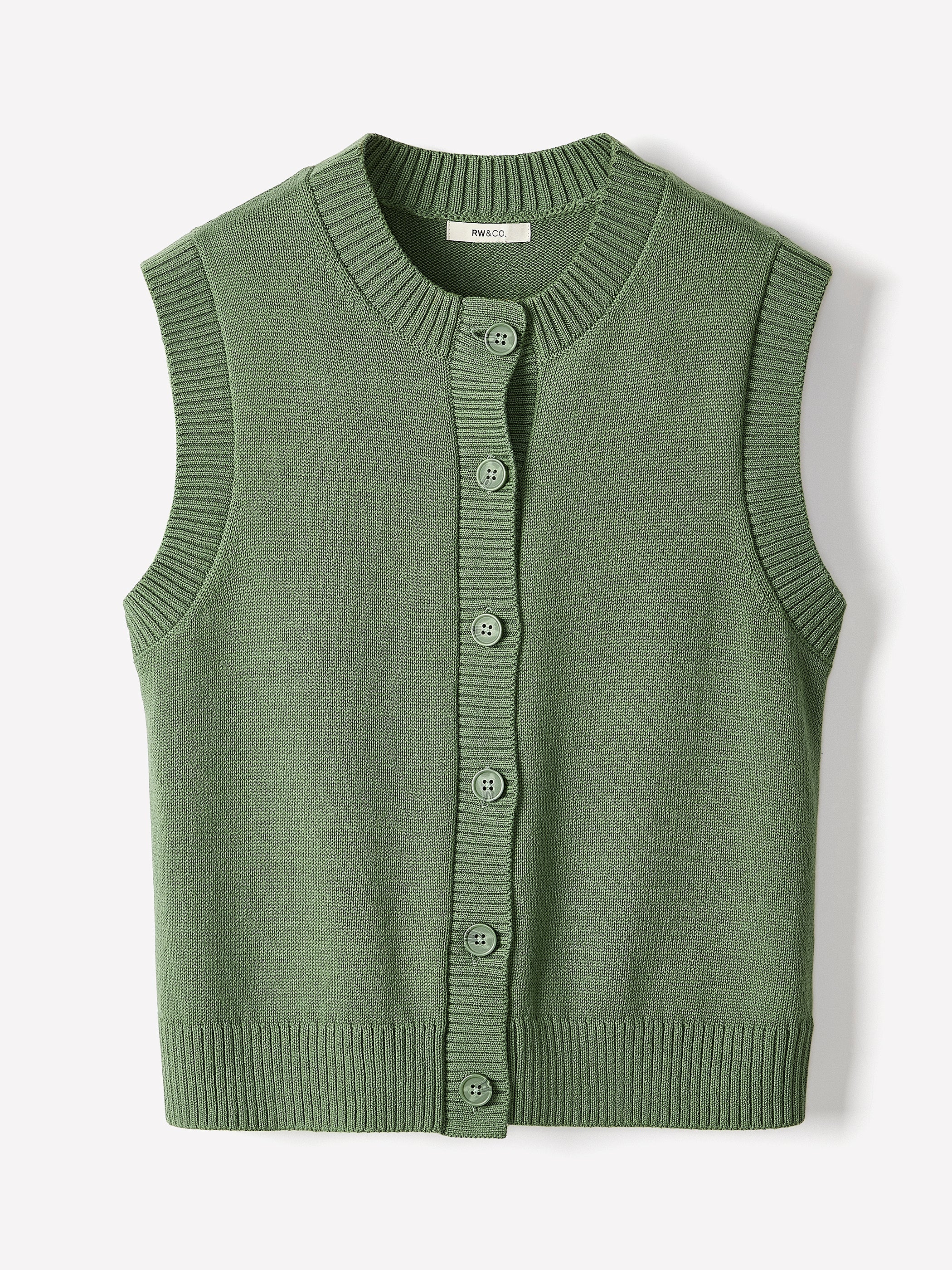 Sleeveless Crew-Neck Sweater Vest rw&co Special Promo Price