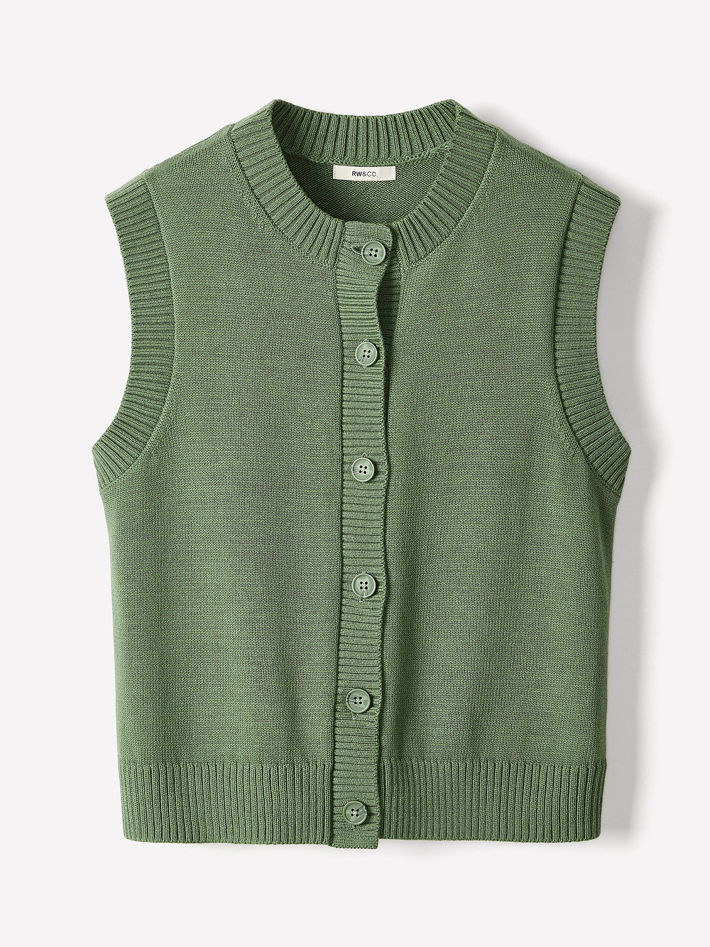 Sleeveless Crew-Neck Sweater Vest rw&co Special Promo Price