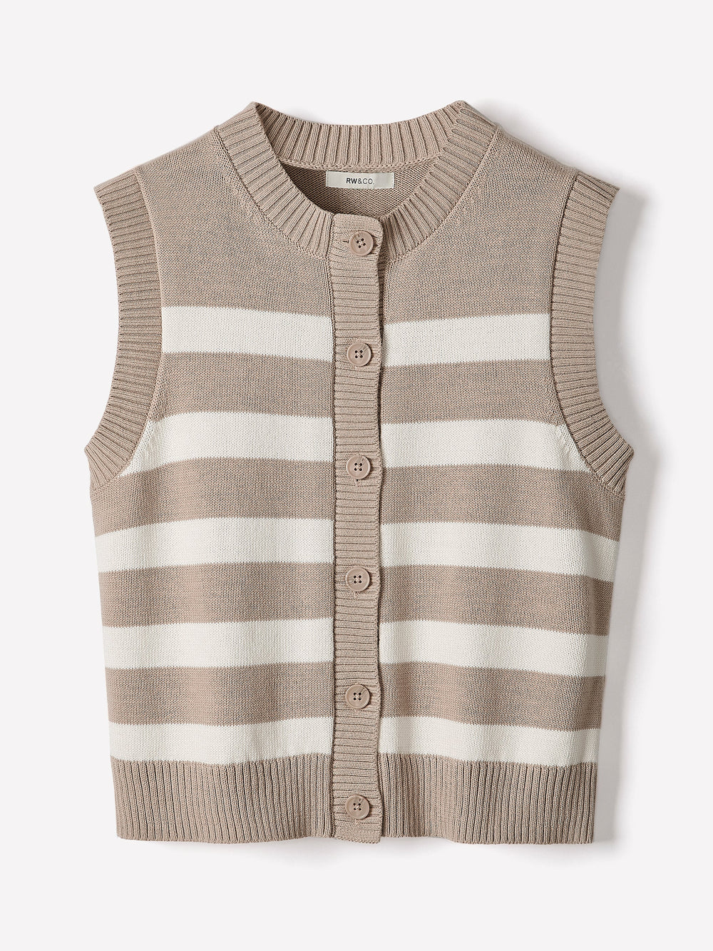 Sleeveless Crew-Neck Sweater Vest rw&co Special Promo Price