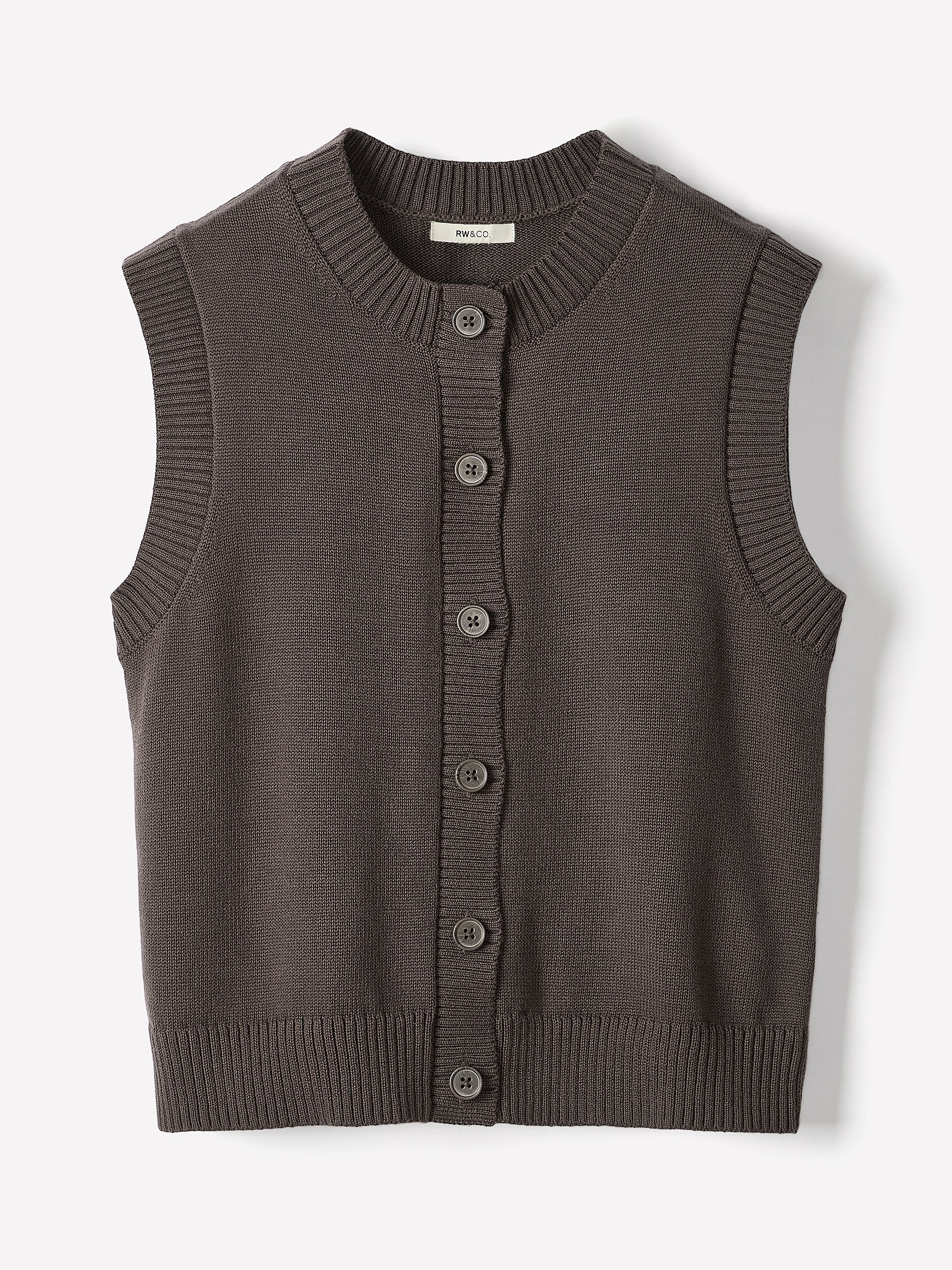 Sleeveless Crew-Neck Sweater Vest rw&co Special Promo Price