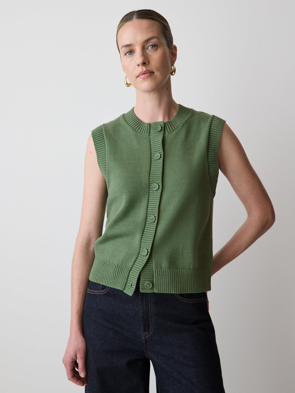 Sleeveless Crew-Neck Sweater Vest rw&co Special Promo Price