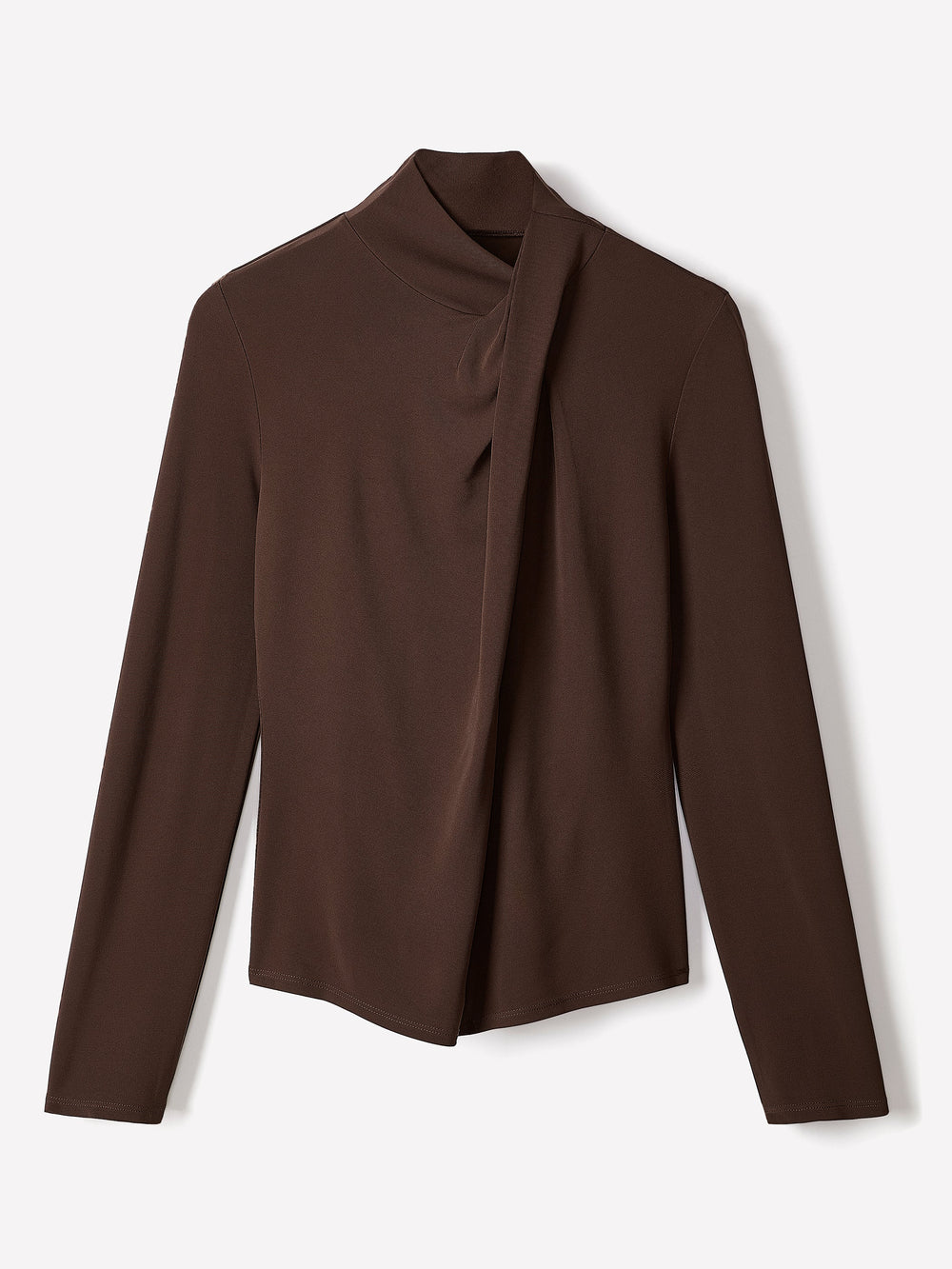 Long-Sleeve Top with Crossover Draped Mock Neckline rw&co Special Offer