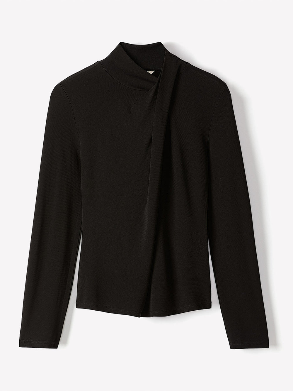 Long-Sleeve Top with Crossover Draped Mock Neckline rw&co Special Offer