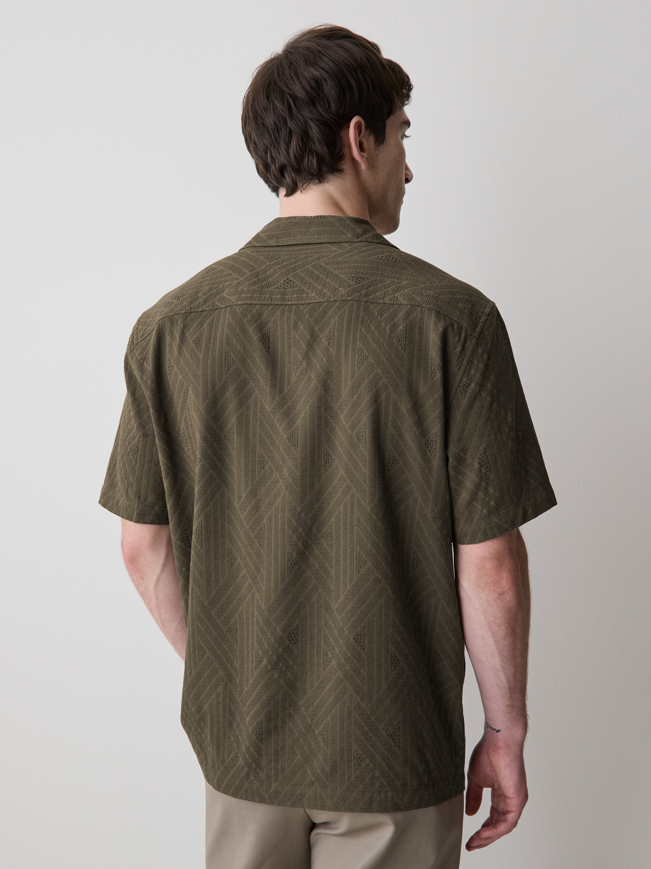 Short-Sleeve Textured Shirt with Camp Collar rw&co Exclusive Sale Price