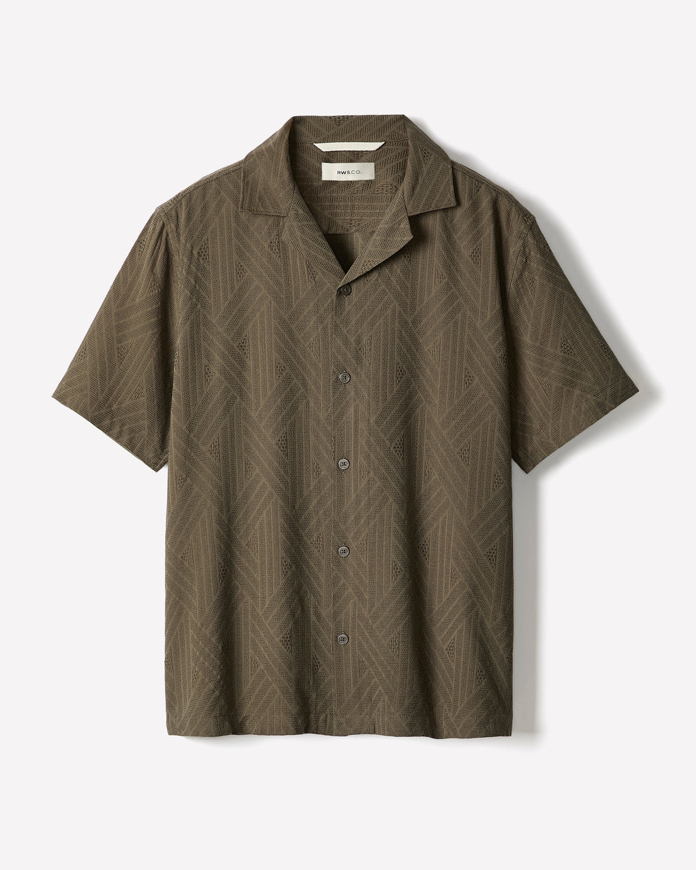 Short-Sleeve Textured Shirt with Camp Collar rw&co Exclusive Sale Price