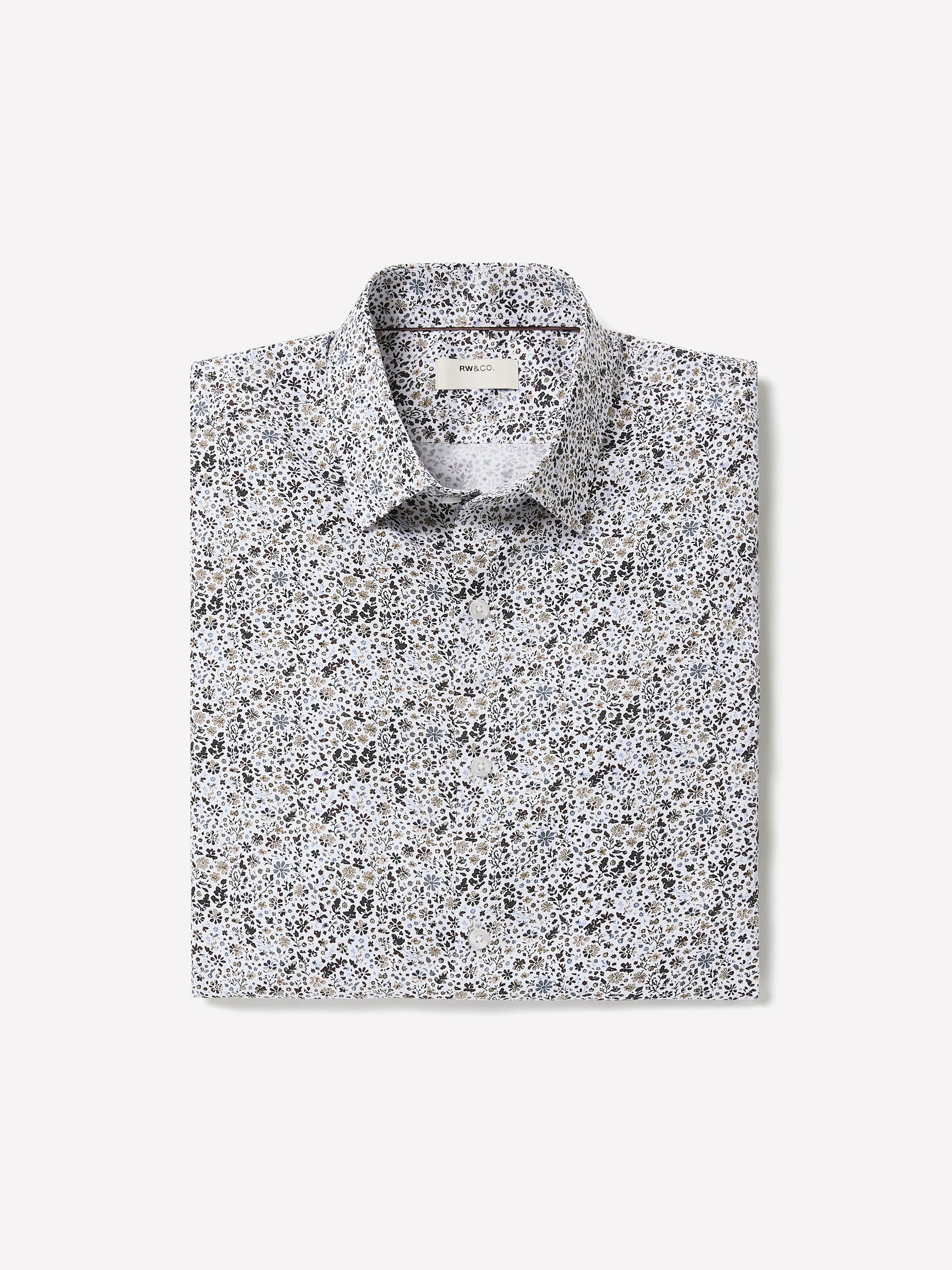 Slim-Fit Dress Shirt with Floral Pattern rw&co On Sale
