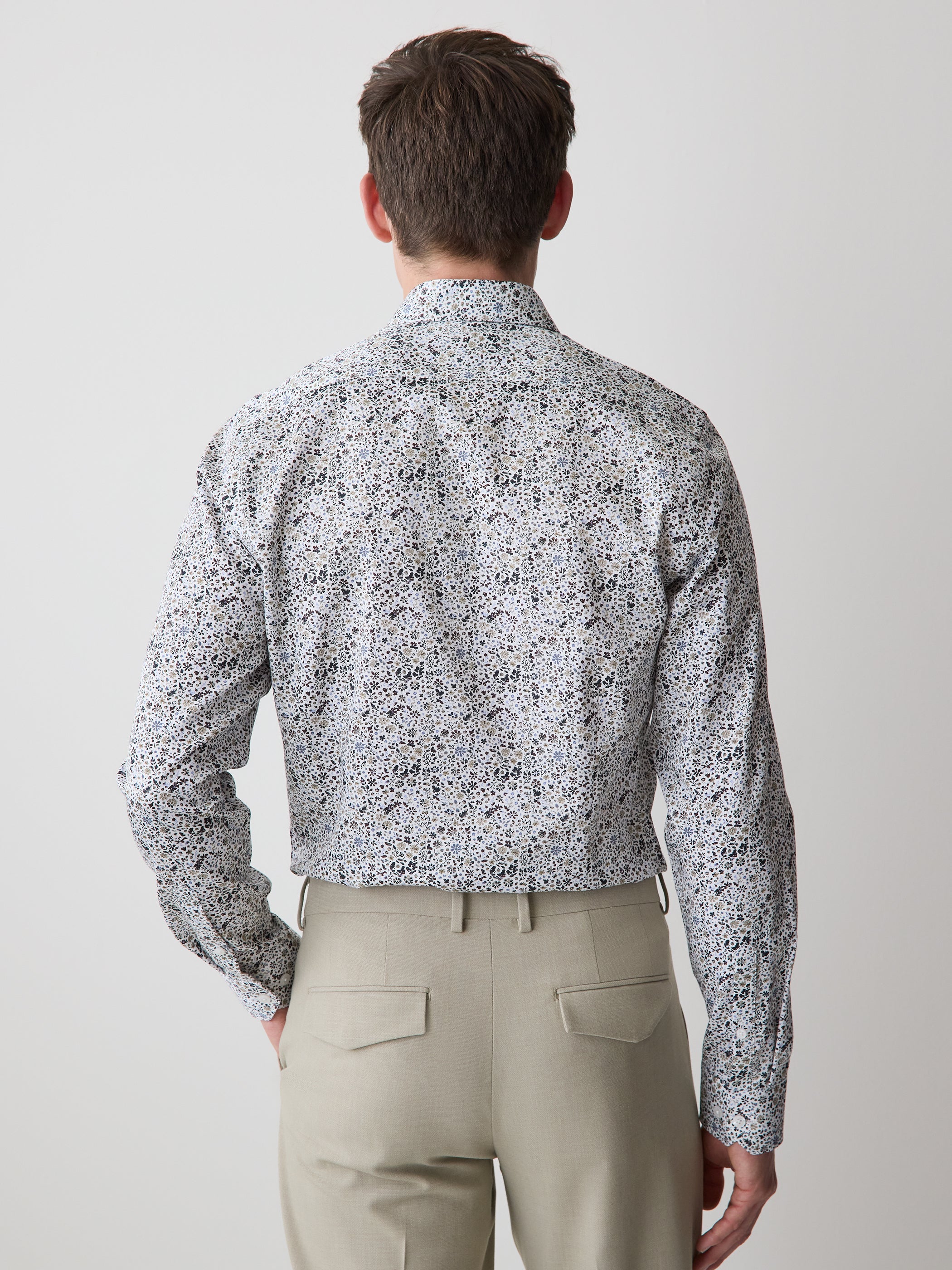 Slim-Fit Dress Shirt with Floral Pattern rw&co On Sale