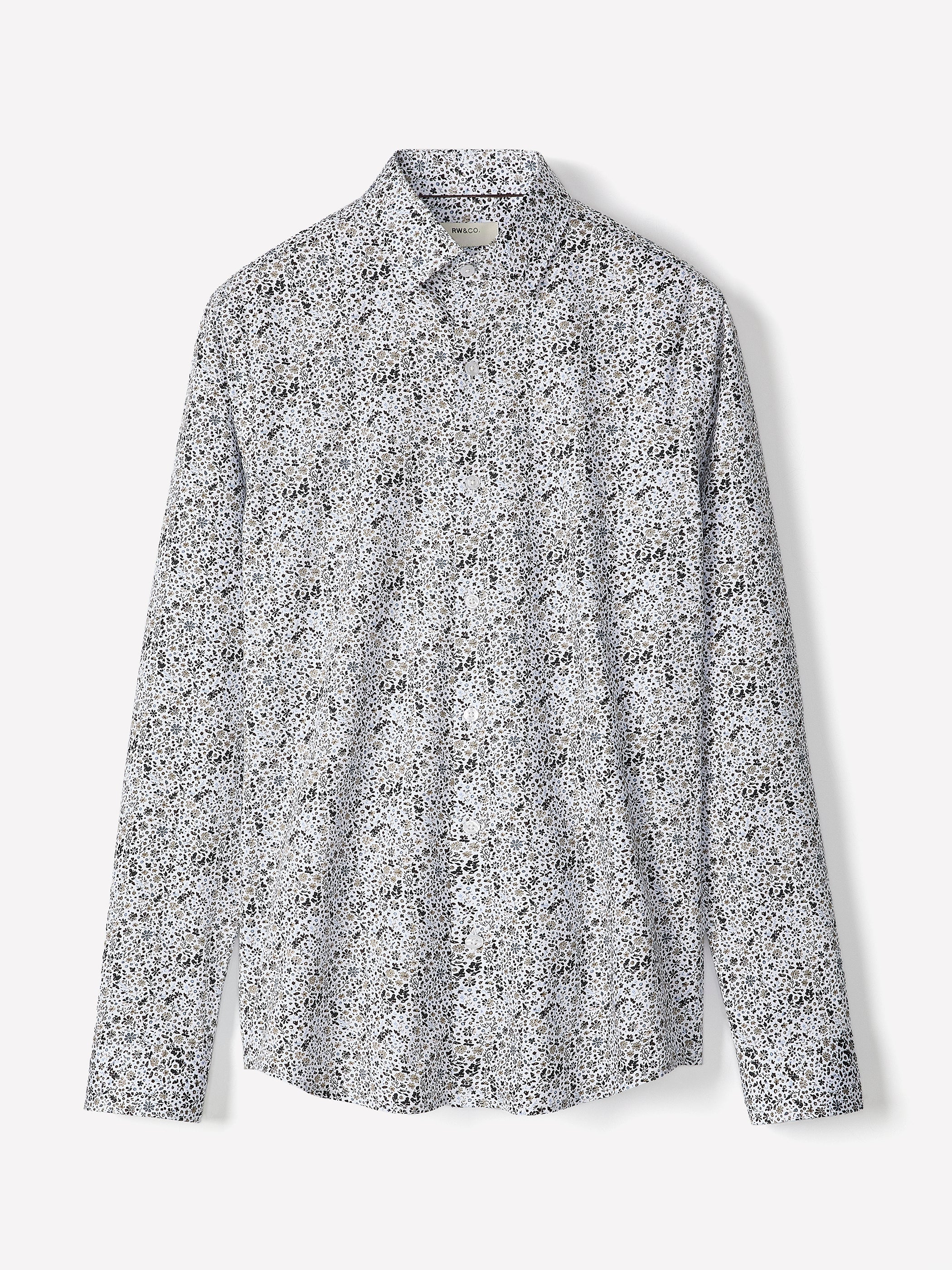 Slim-Fit Dress Shirt with Floral Pattern rw&co On Sale