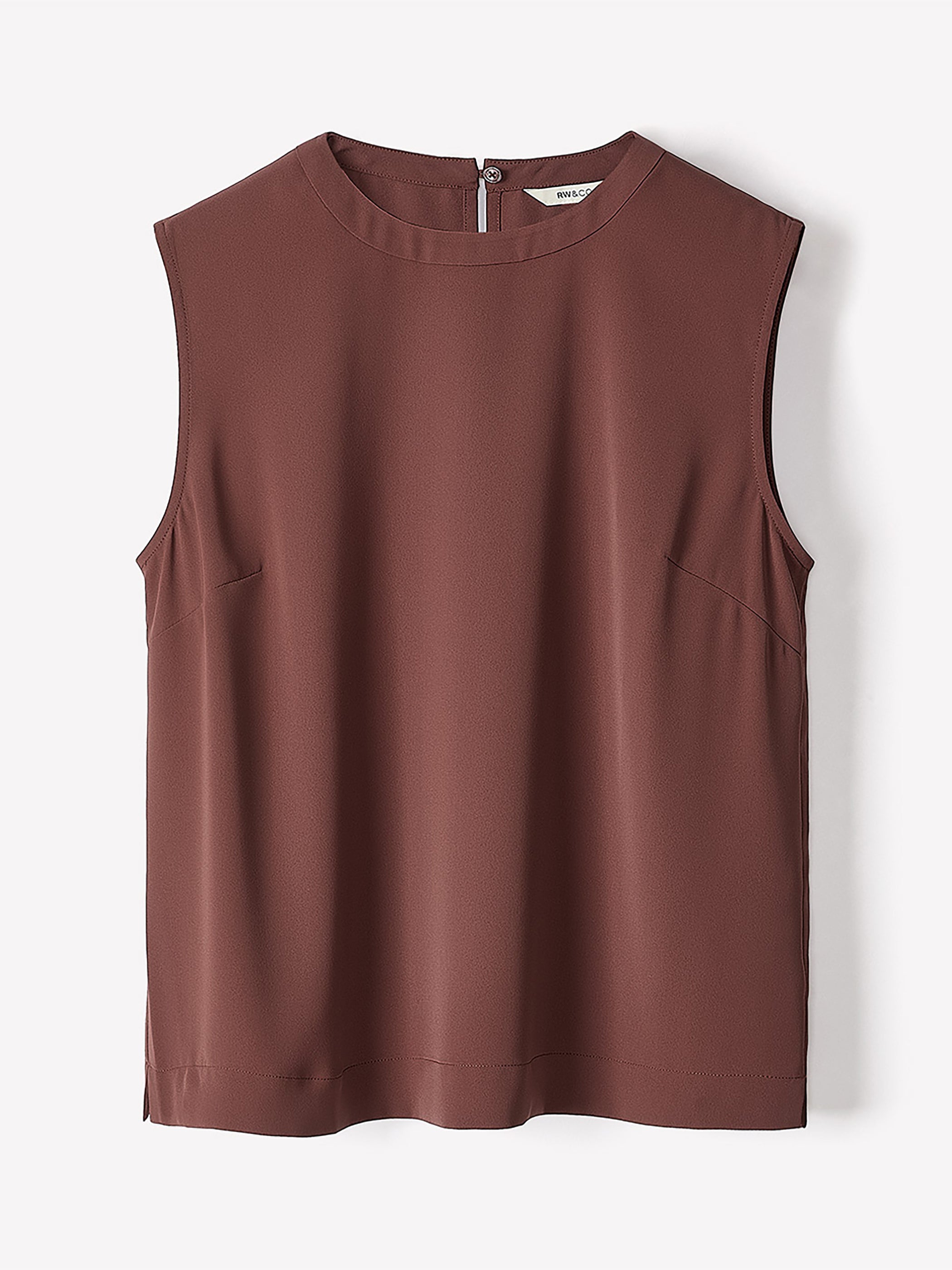 Crew-Neck Luxe Crepe Cami rw&co Limited Time Discount