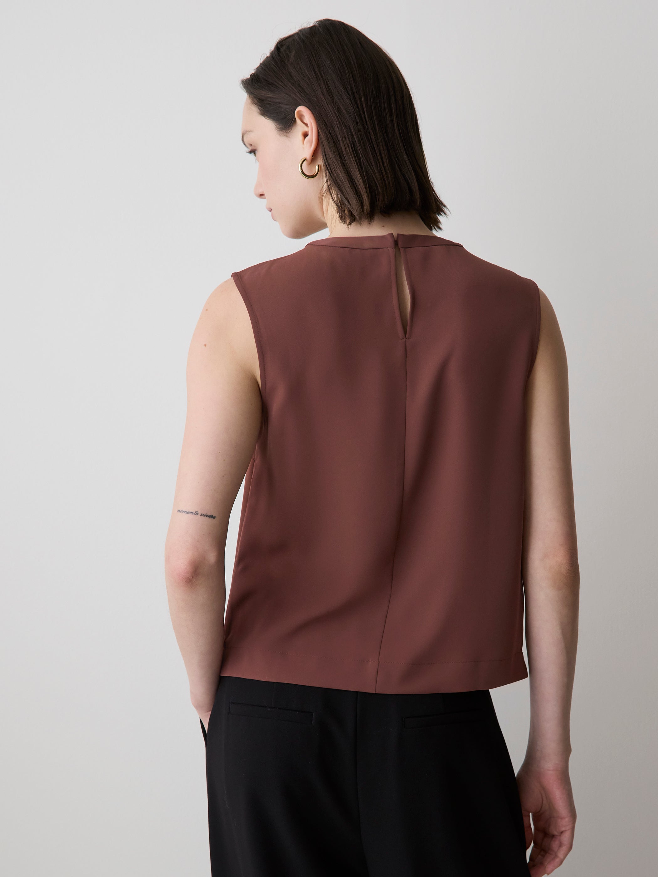 Crew-Neck Luxe Crepe Cami rw&co Limited Time Discount