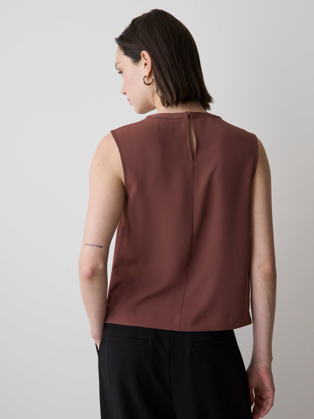 Crew-Neck Luxe Crepe Cami rw&co Limited Time Discount