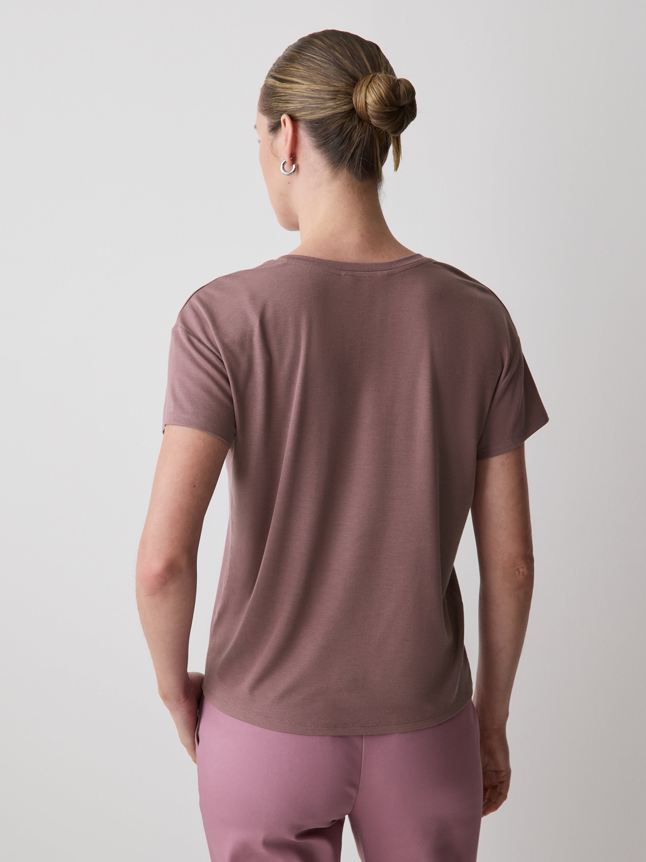 V-Neck Silk-Blend Tee rw&co Exclusive Sale Price