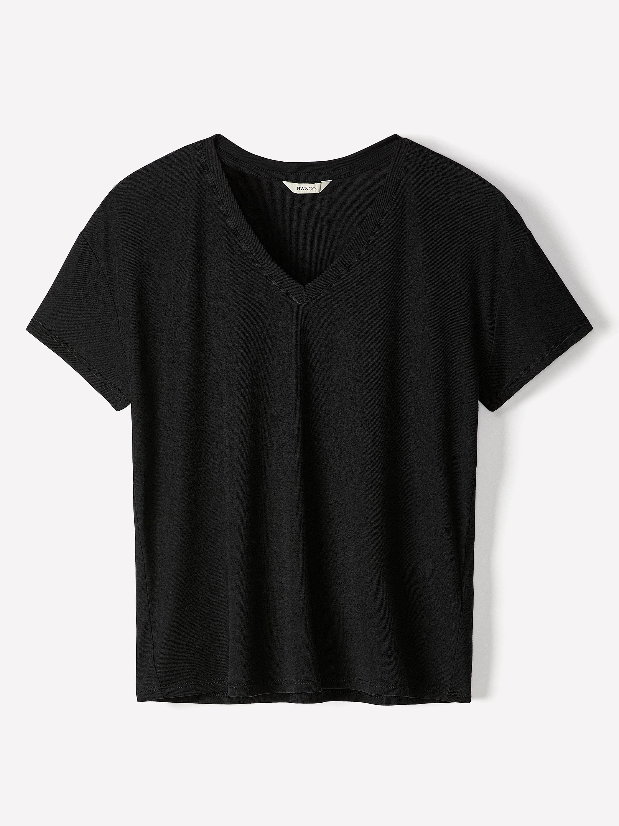 V-Neck Silk-Blend Tee rw&co Exclusive Sale Price