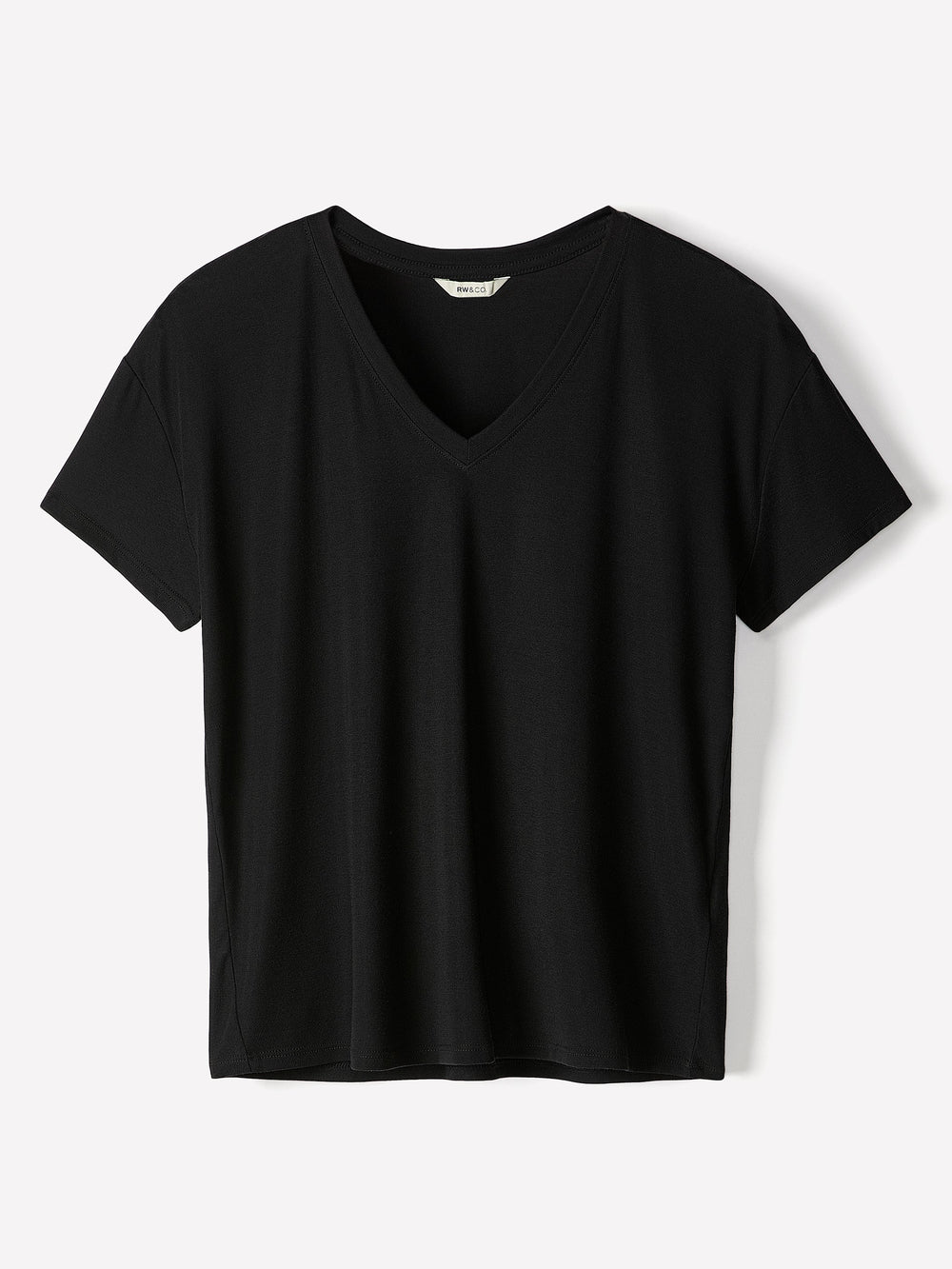 V-Neck Silk-Blend Tee rw&co Exclusive Sale Price