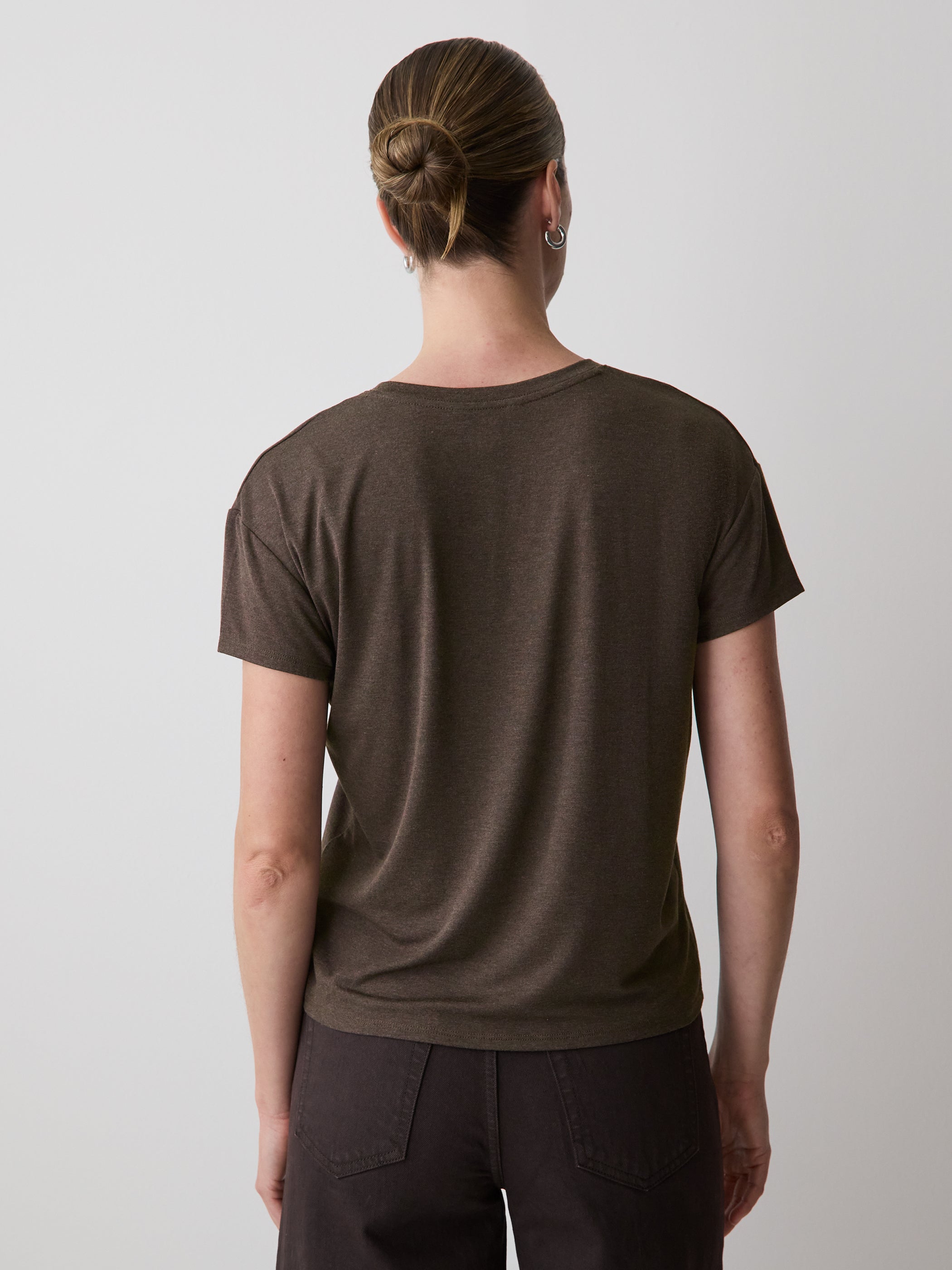 V-Neck Silk-Blend Tee rw&co Exclusive Sale Price